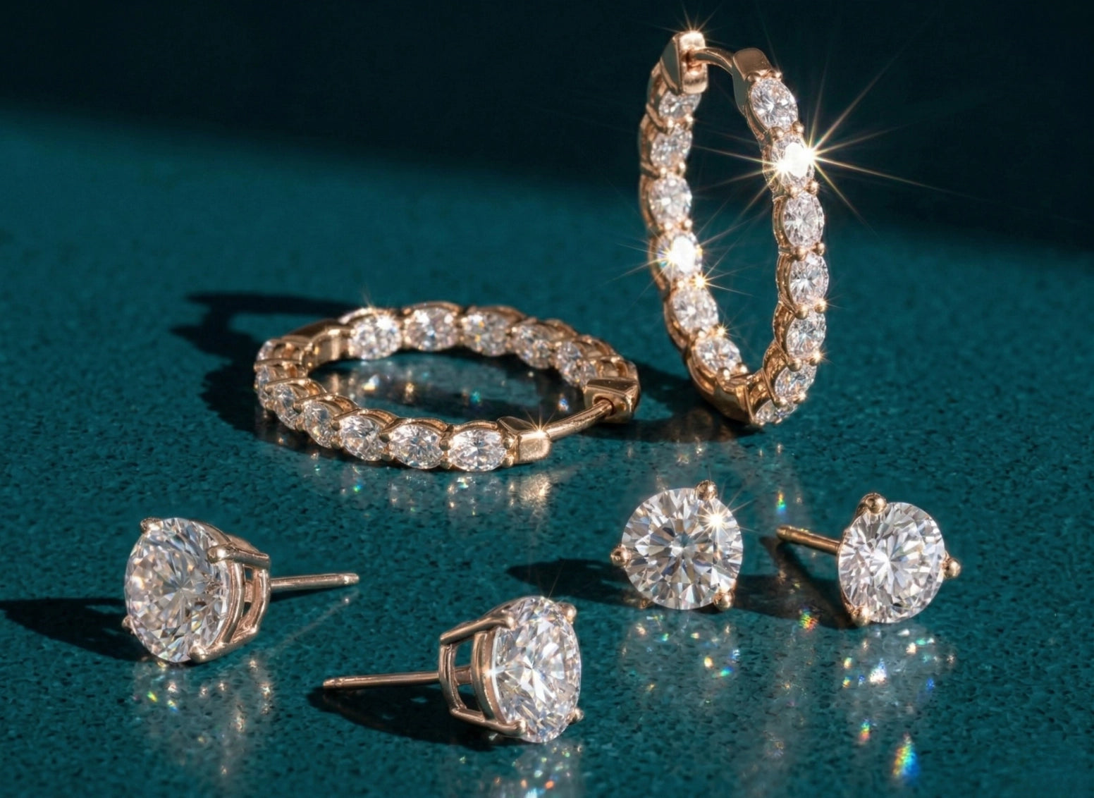 diamond earrings, stud earring, hoop earring