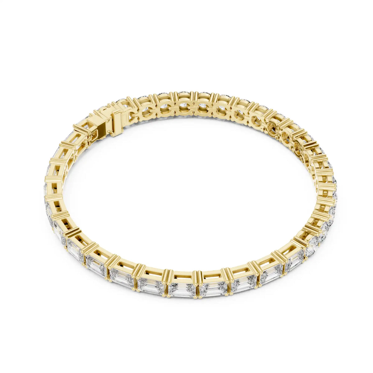 Round & Emerald Cut Lab Grown Diamond Tennis Bracelet | Louvre
