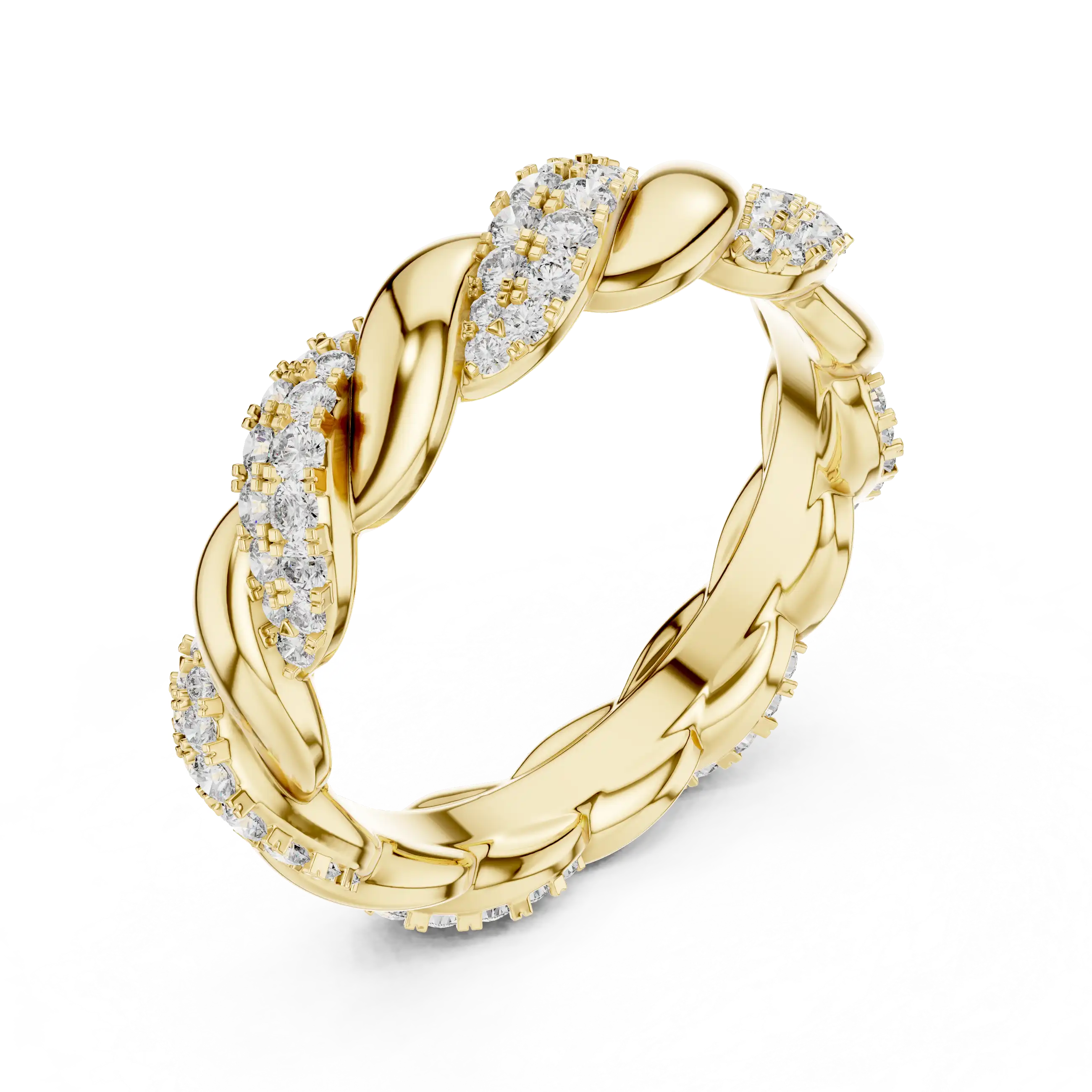 Lab Grown Diamond Wedding Band - Twisted Pavé Design | Esme