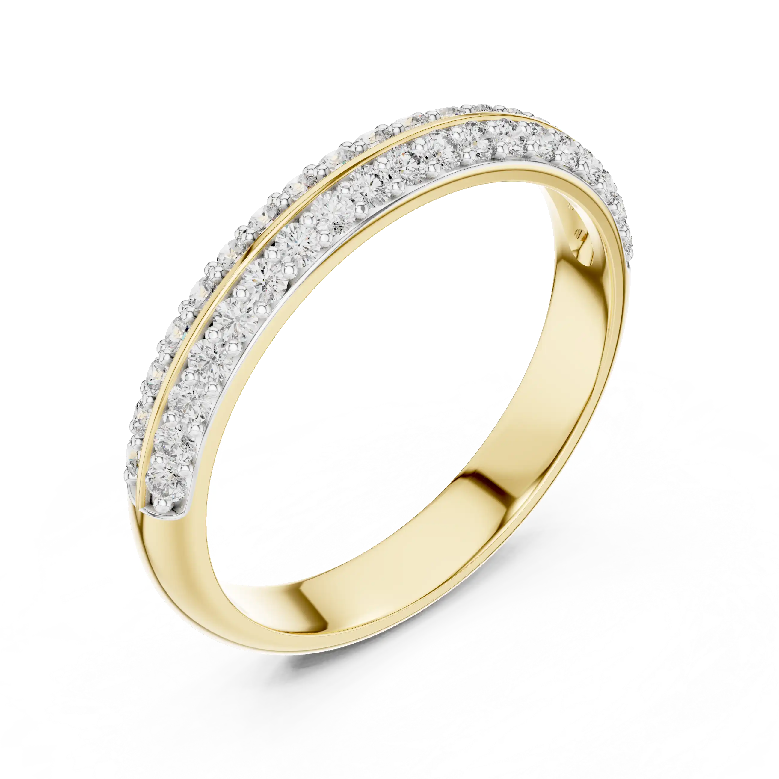 Lab Grown Diamond Wedding Band - Double Row Pavé Design | Nova