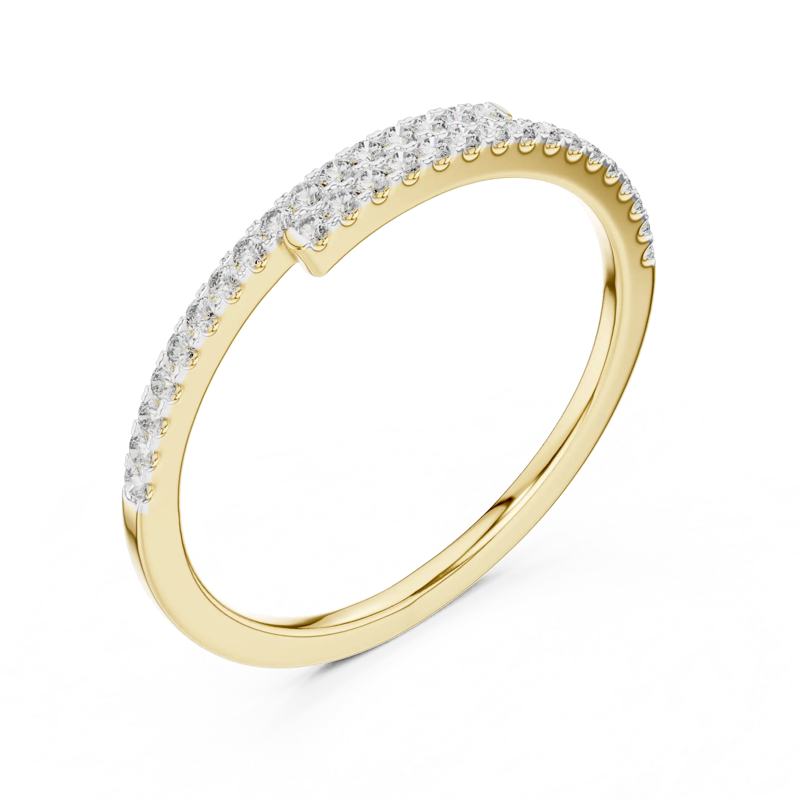 Lab Grown Diamond Wedding Band - Pavé Bypass Design | Noa
