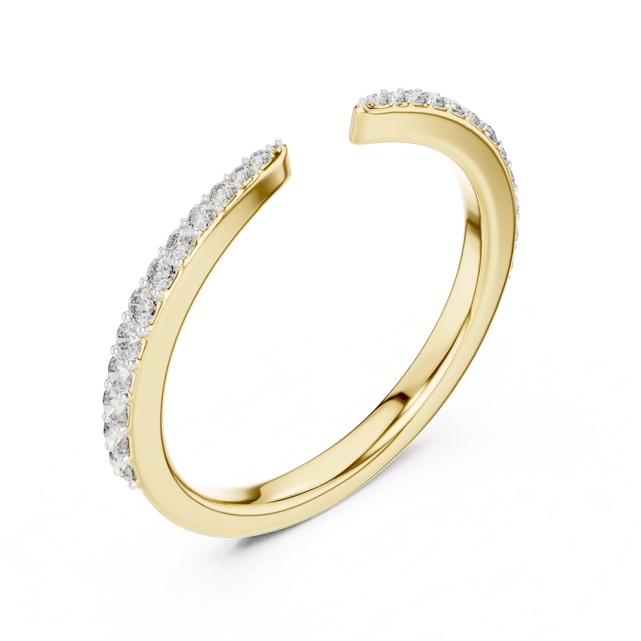 Lab Grown Diamond Wedding Band - Open Gap Tapered Design | Mila