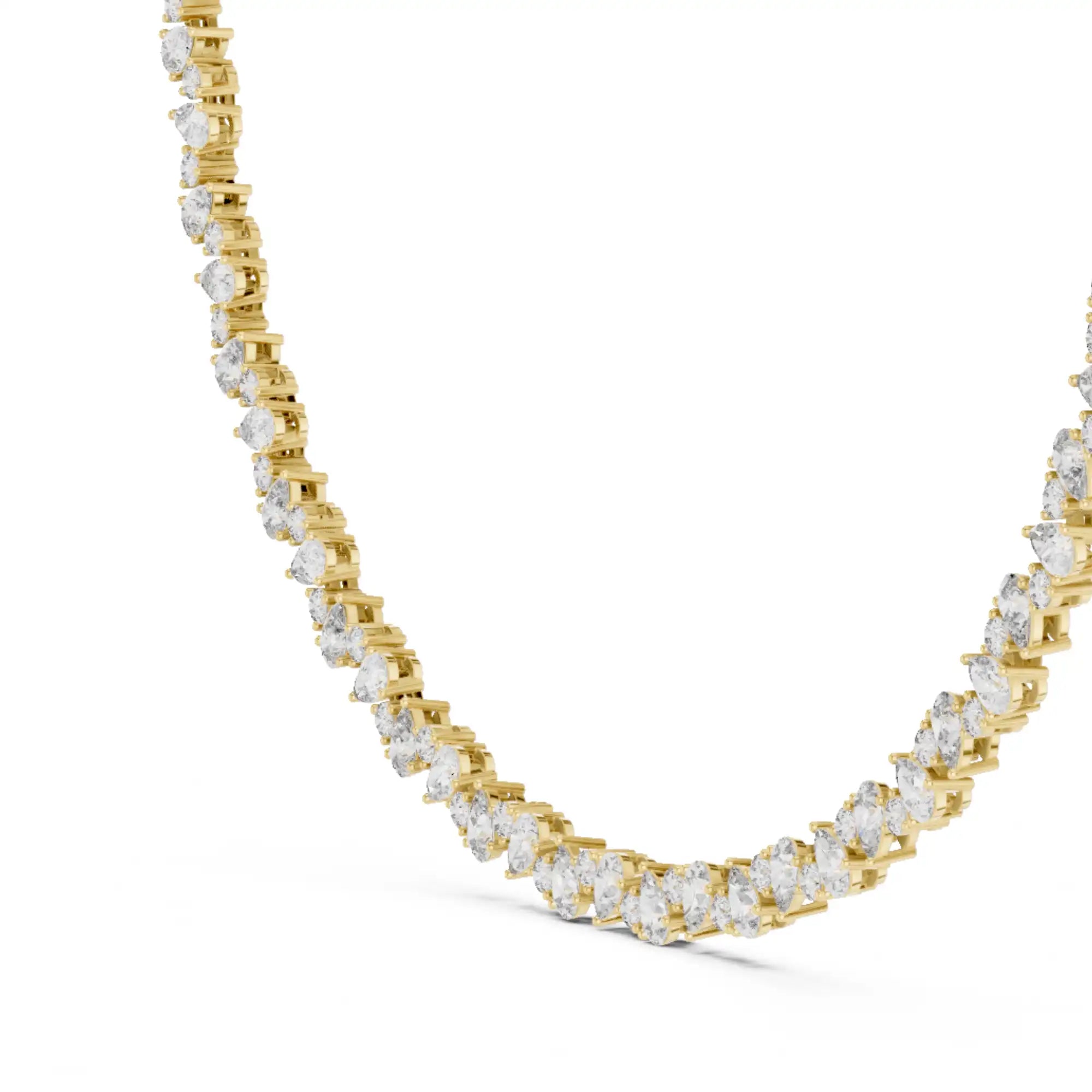 Pear & Round Lab Grown Diamond Tennis Necklace