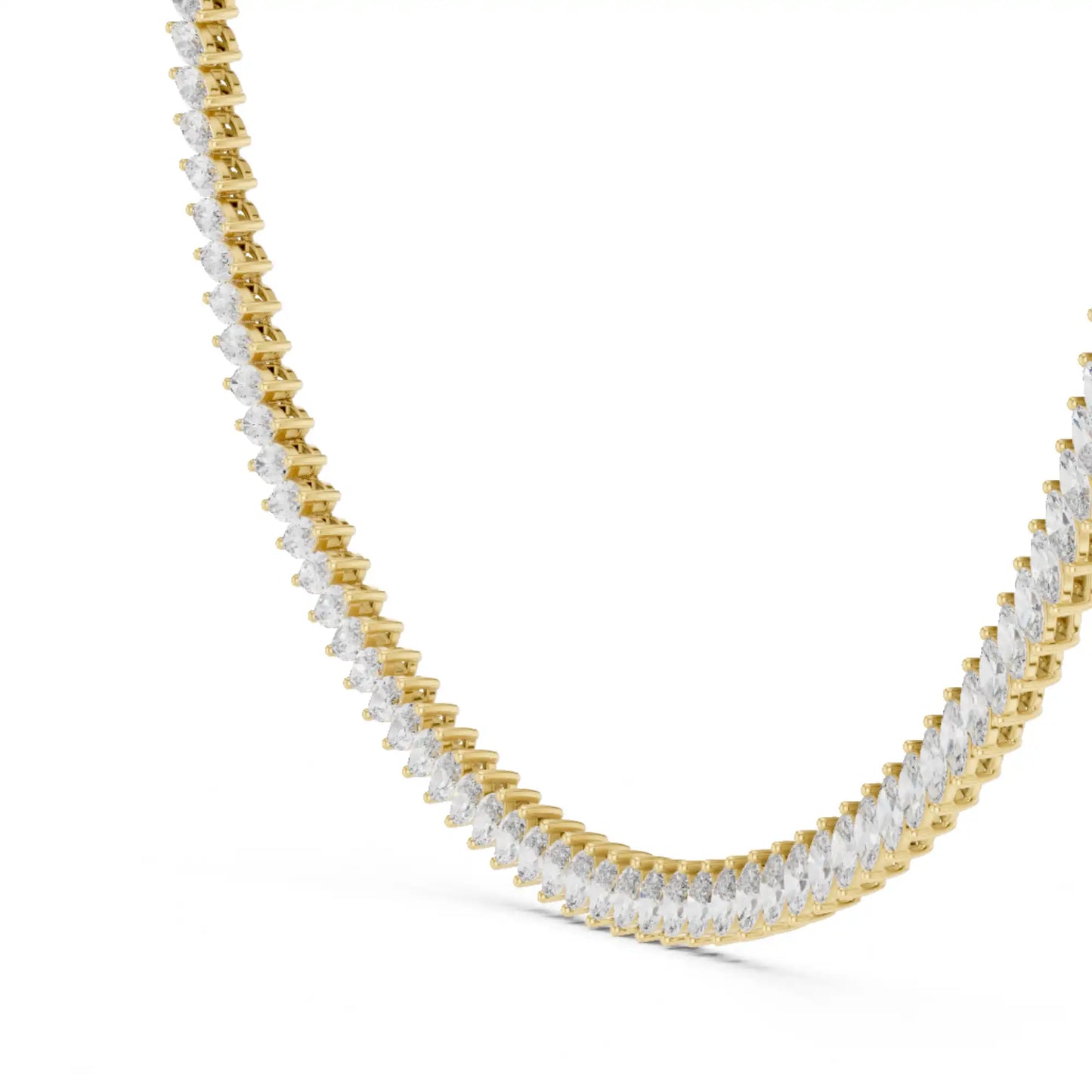 Marquise Lab Grown Diamond Tennis Necklace - 2-Prong No-Flip Design | Briony
