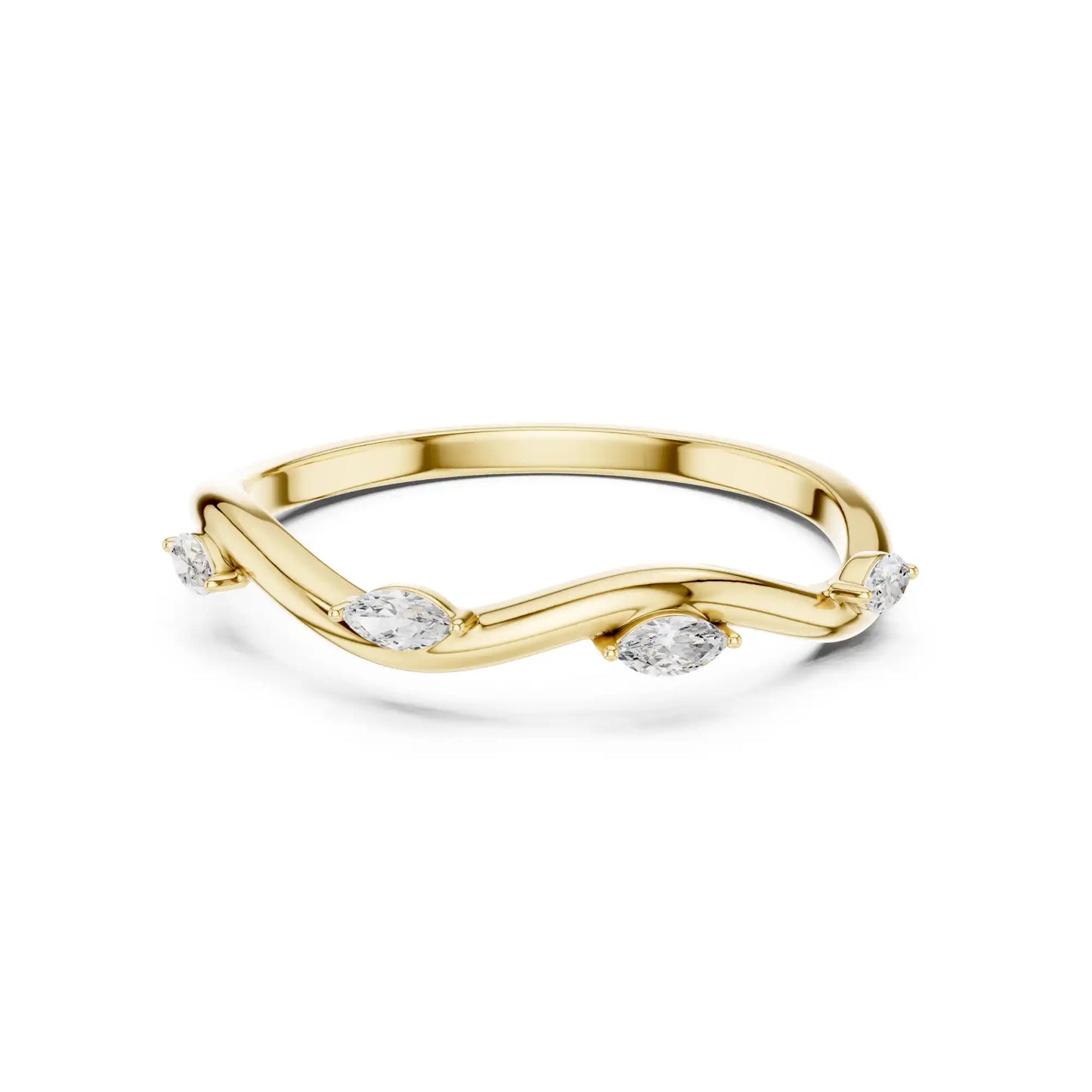 Lab Grown Diamond Wedding Band - Twisted Vine Marquise | Thea