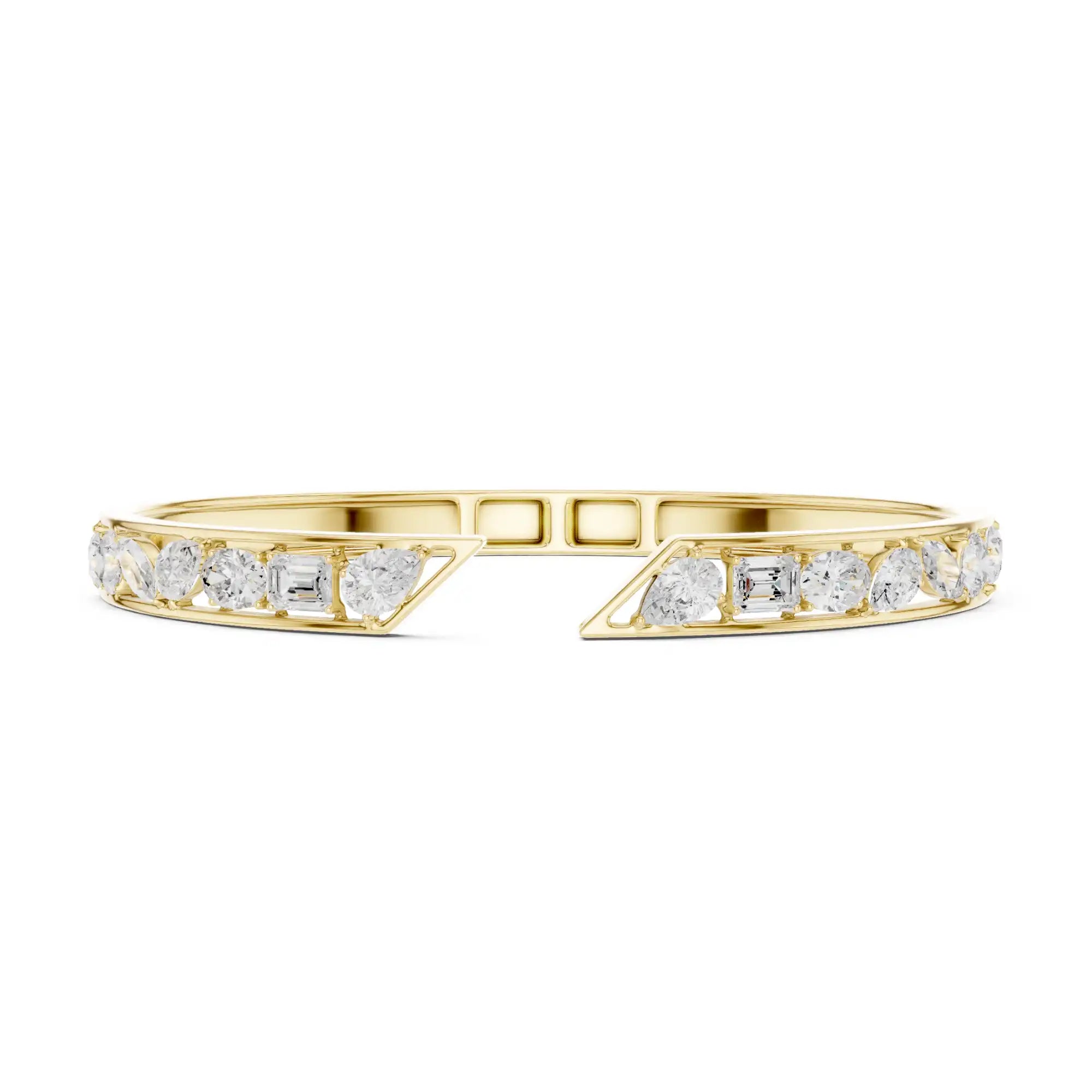 Multi-Shape Mosaic Bangle | Sculptural Symmetry - Chloe