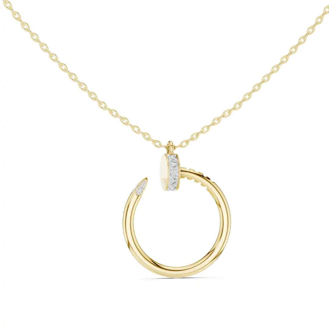 Buy Curved Nail Diamond Pendant Necklace