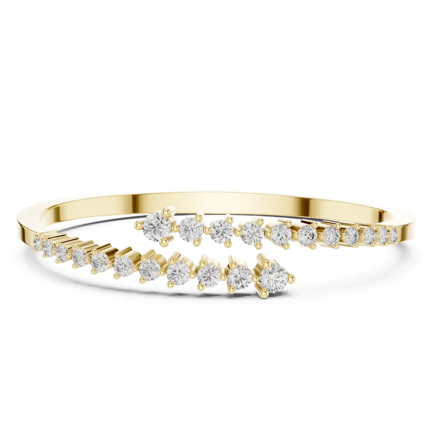 Cascading Diamond Bypass Bangle Bracelet | Dalia