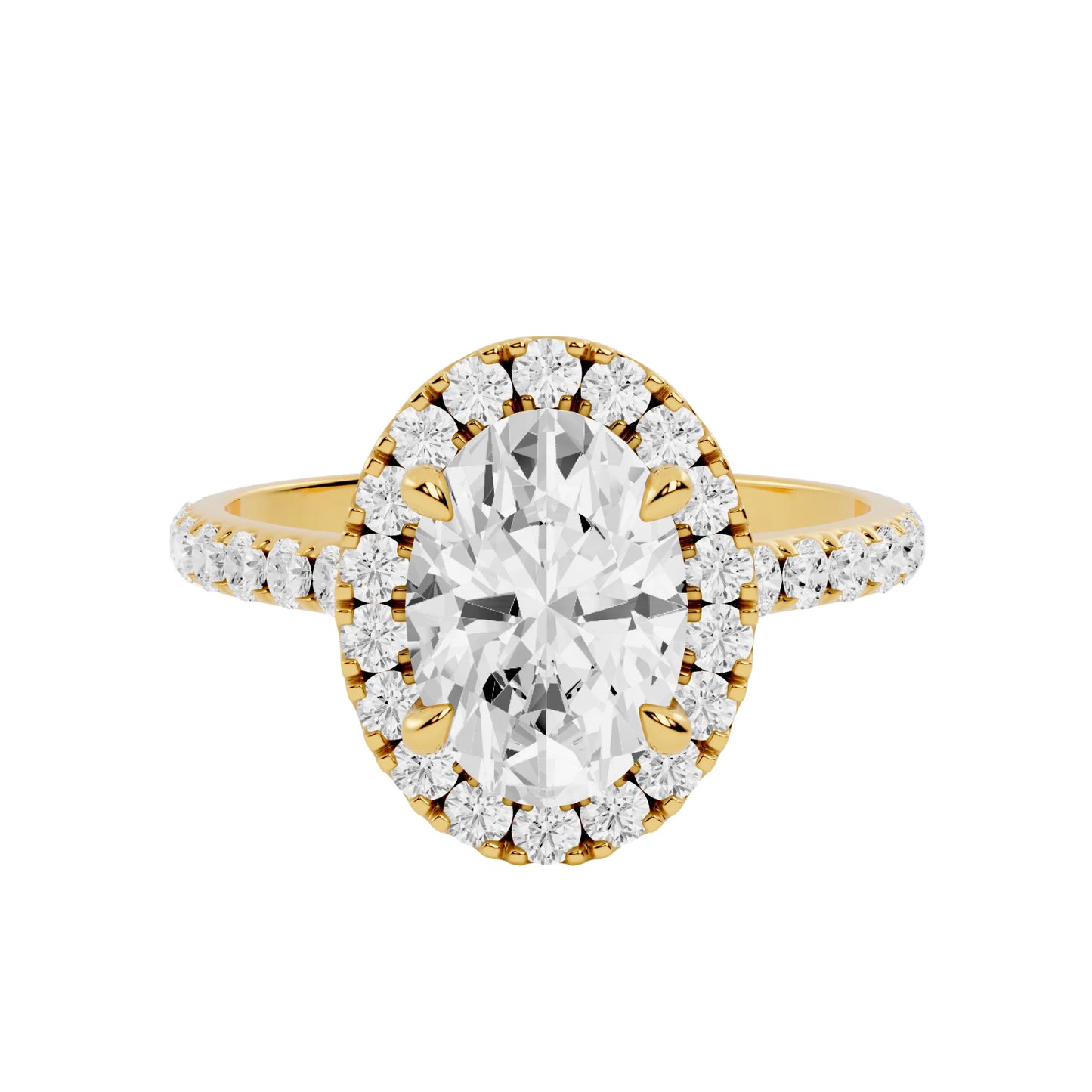 Oval Lab Diamond Halo Engagement Ring | The Taj Mahal