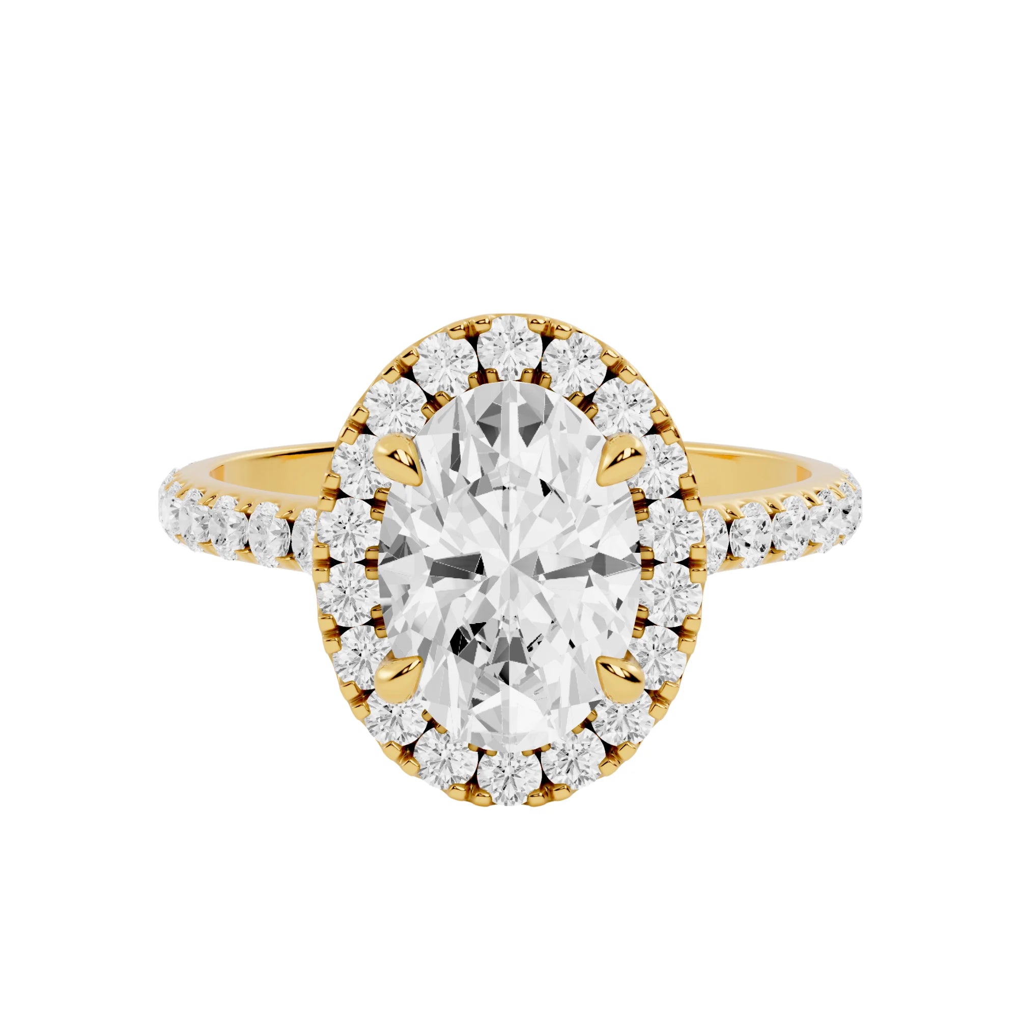 Oval Lab Diamond Halo Engagement Ring | The Taj Mahal