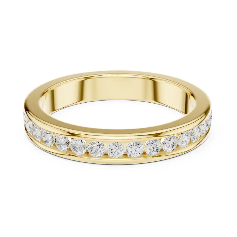 Channel-Set Round Diamond Wedding Band | Lyra