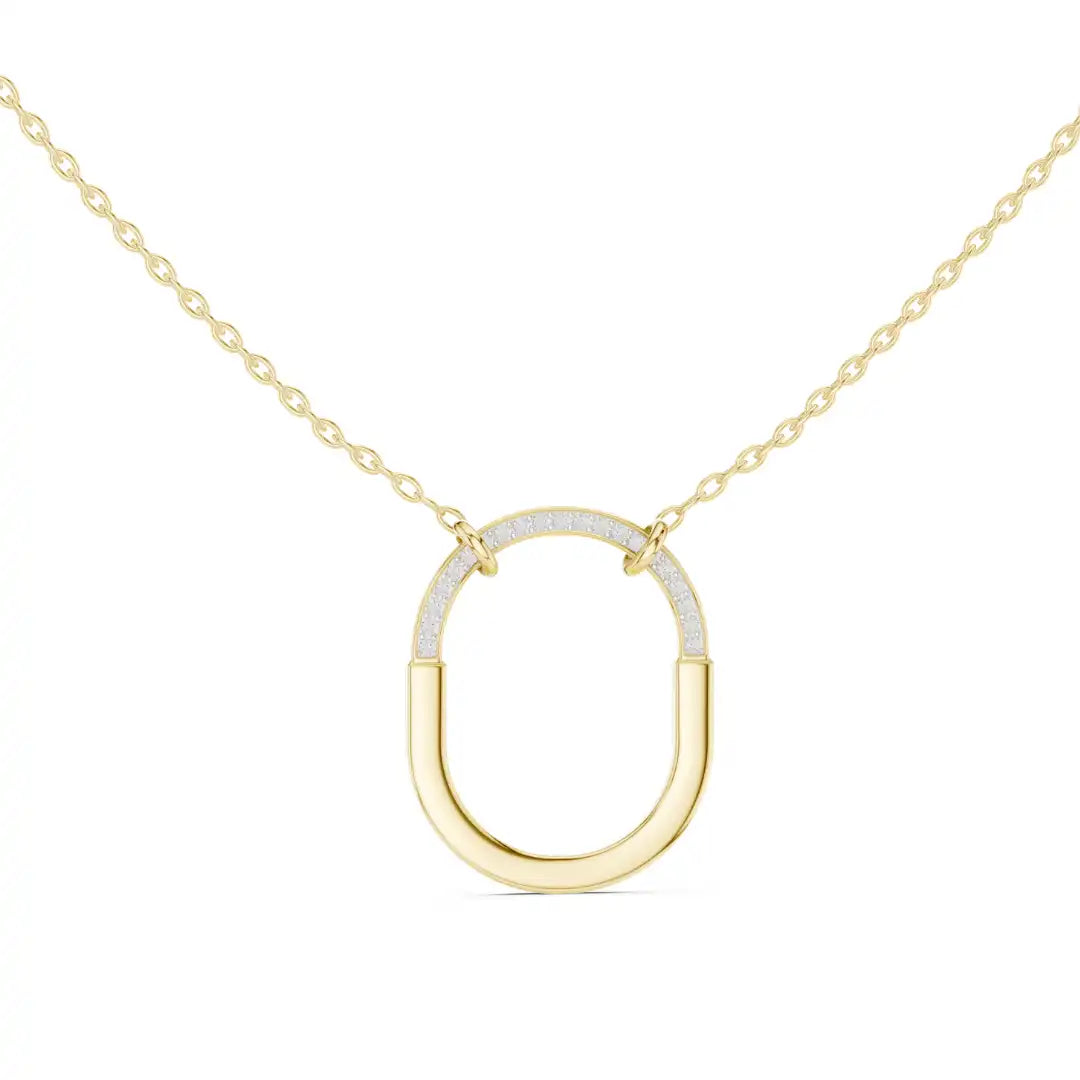 Curved Diamond Horseshoe Necklace
