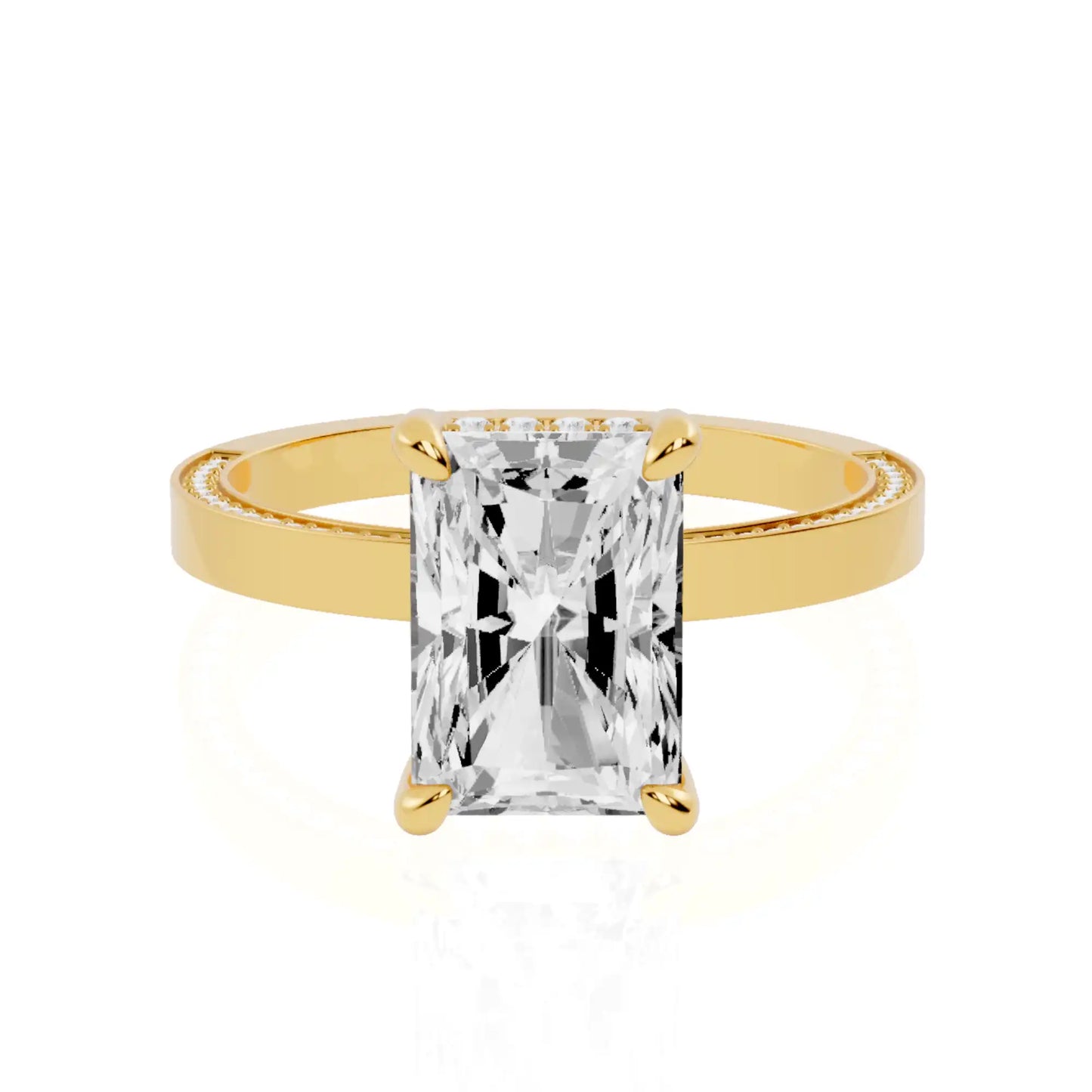 Side-Pavé Hidden Halo Lab Grown Diamond Engagement Ring | Reykjavik Aurora