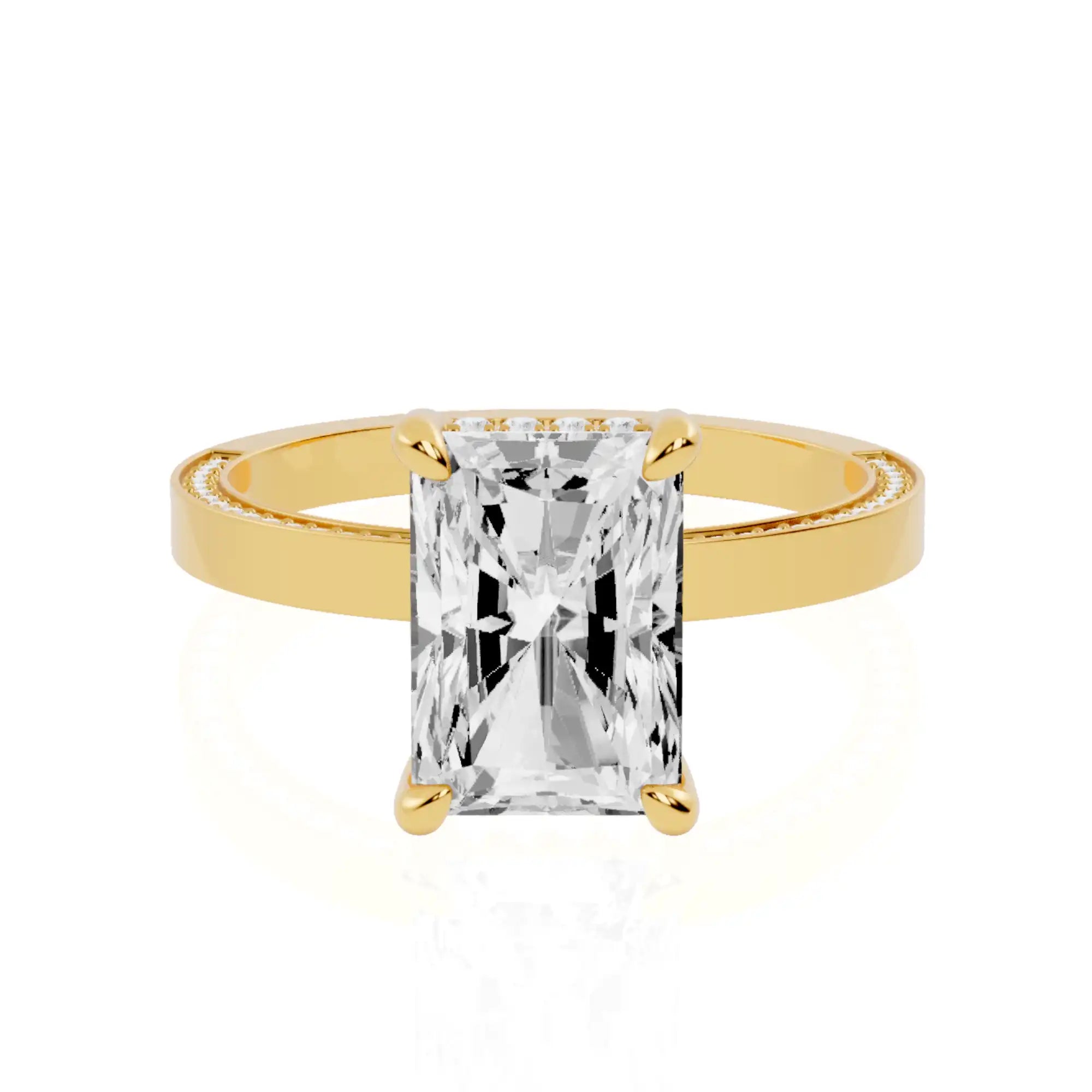 Side-Pavé Hidden Halo Lab Grown Diamond Engagement Ring | Reykjavik Aurora