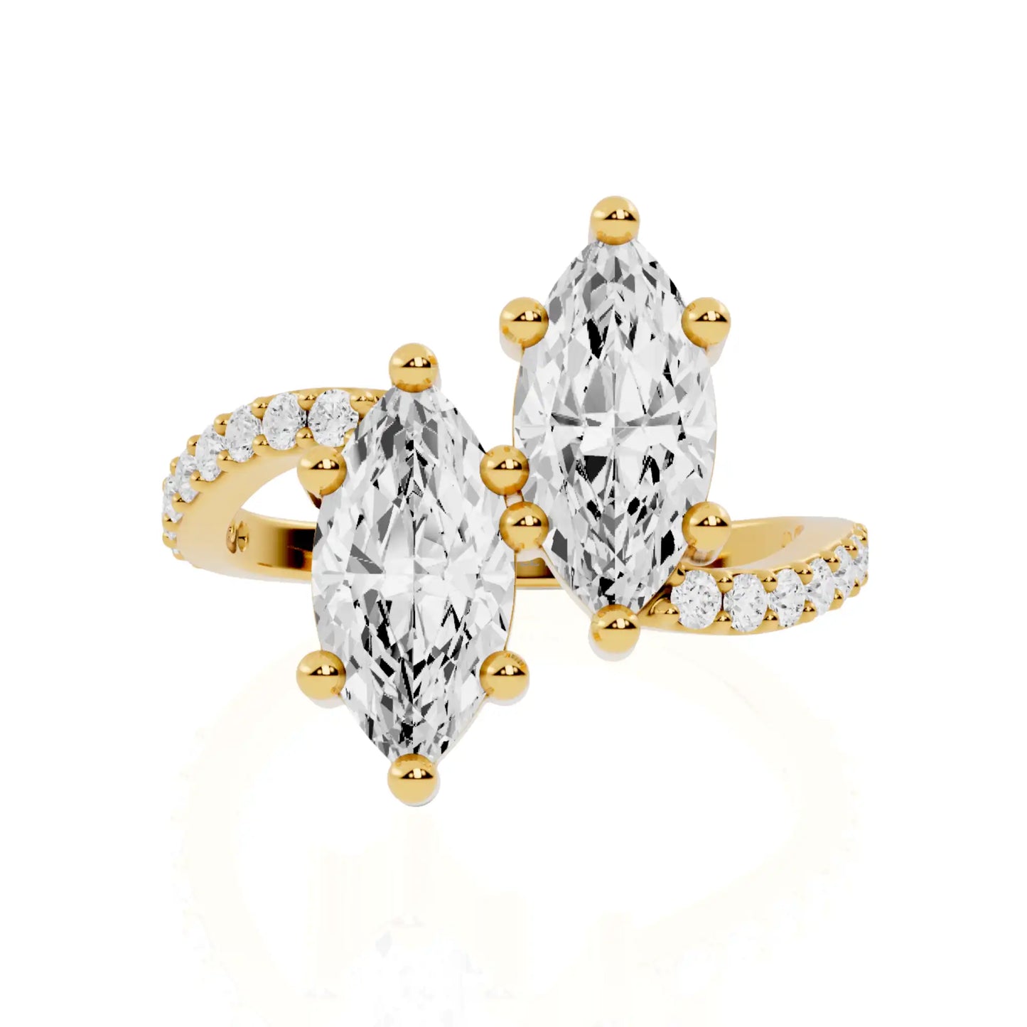 Marquise Cut Toi et Moi Lab Diamond Ring | Forever Bond