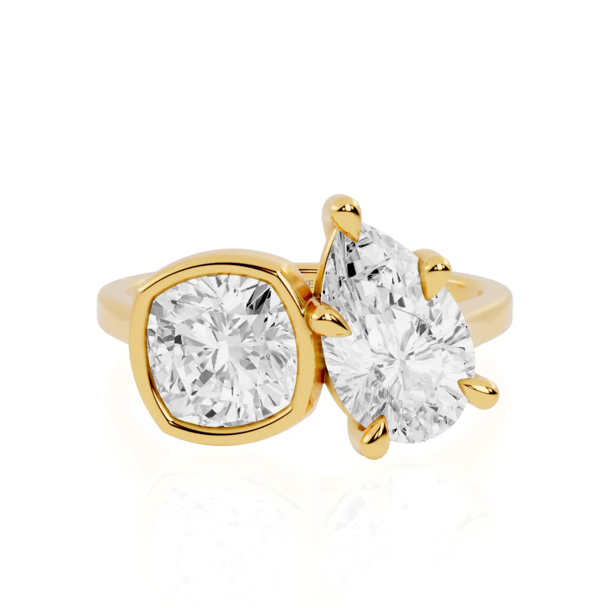 Cushion & Pear Toi et Moi Lab Diamond Ring | Endless Affection