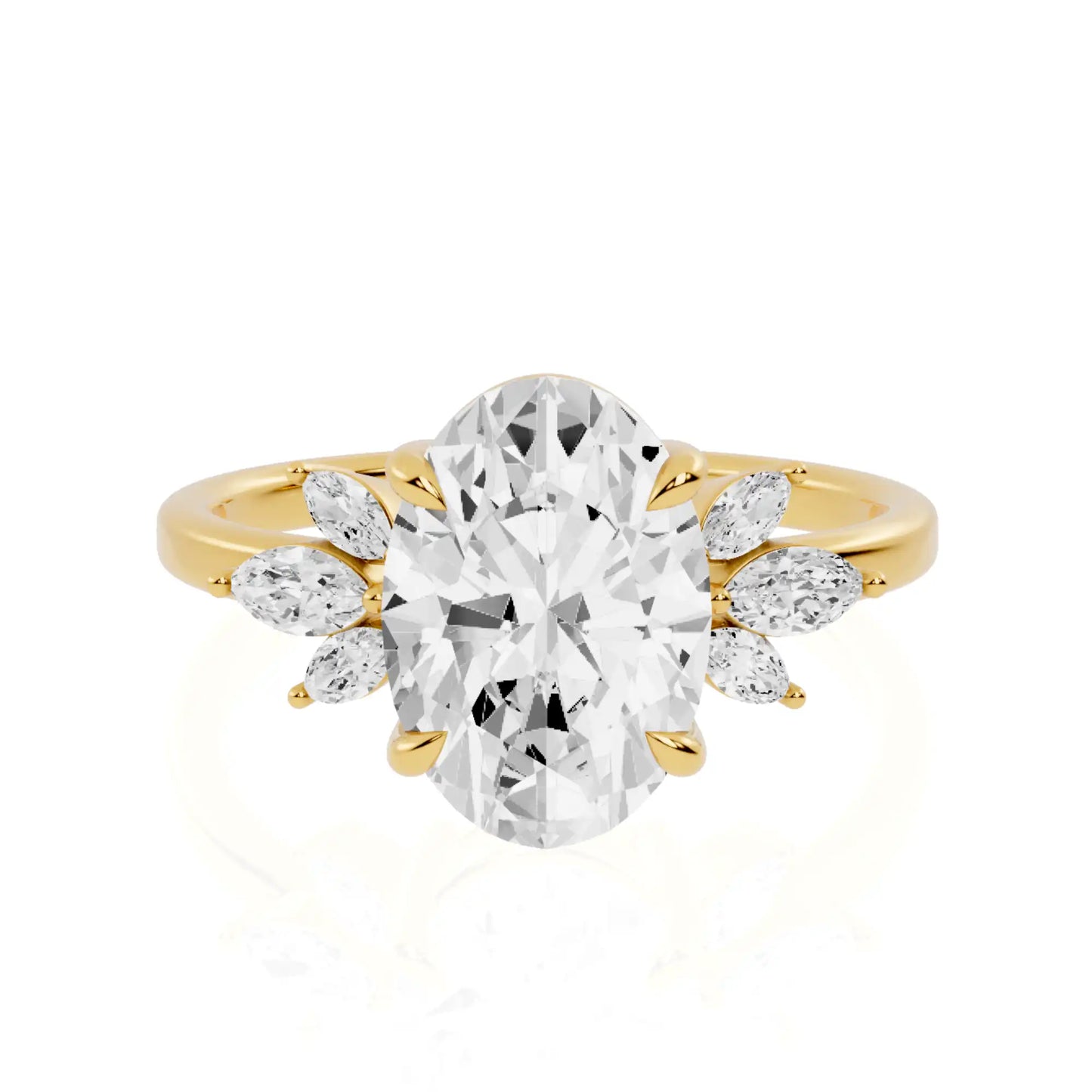 Cluster Marquise Accent Lab Grown Diamond Engagement Ring | Dallas Desire