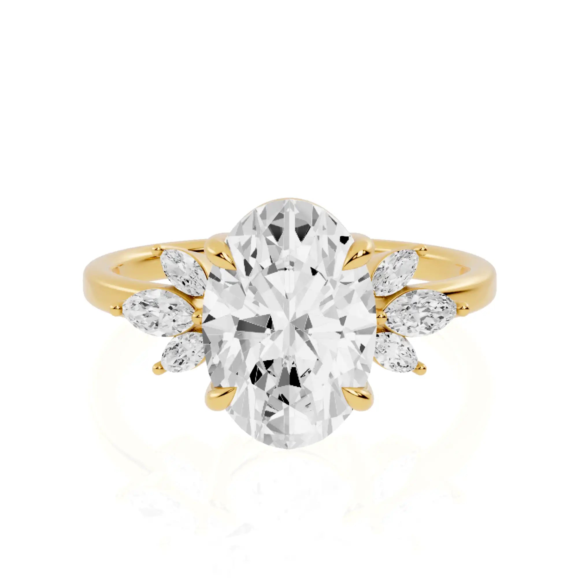 Cluster Marquise Accent Lab Grown Diamond Engagement Ring | Dallas Desire
