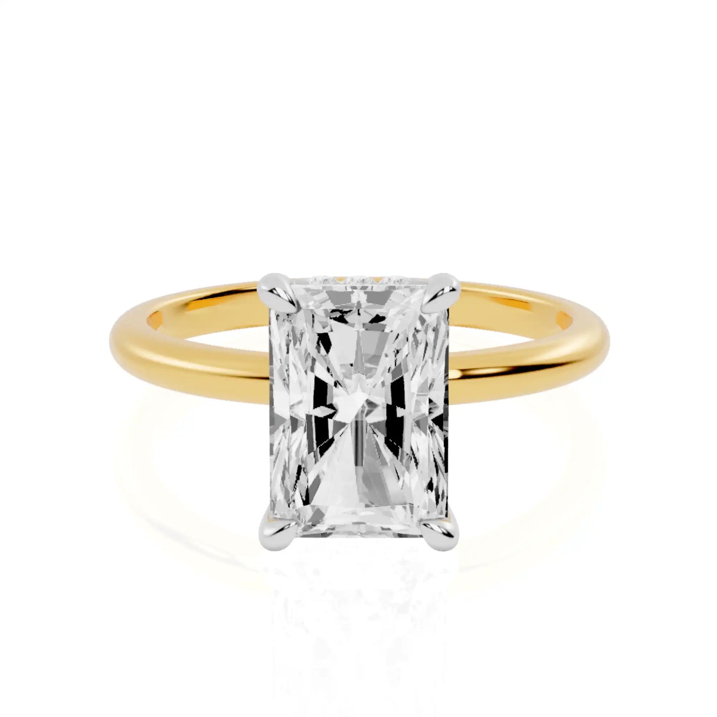 Two-Tone Gold Hidden Halo Engagement Ring |Copenhagen Luster