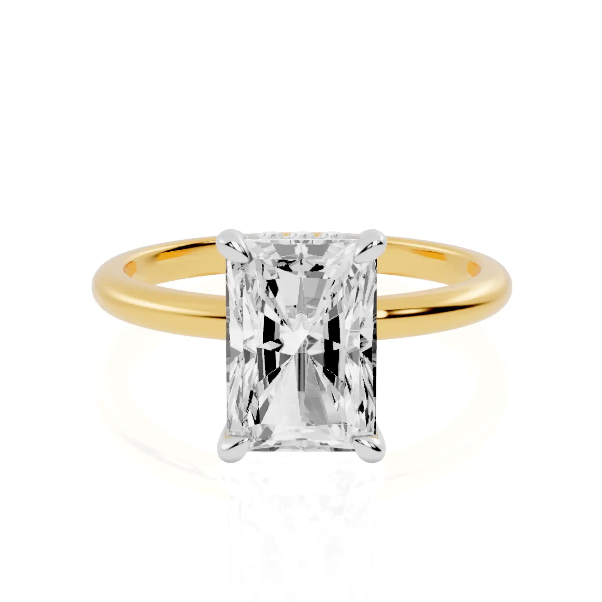 Two-Tone Gold Hidden Halo Engagement Ring |Copenhagen Luster