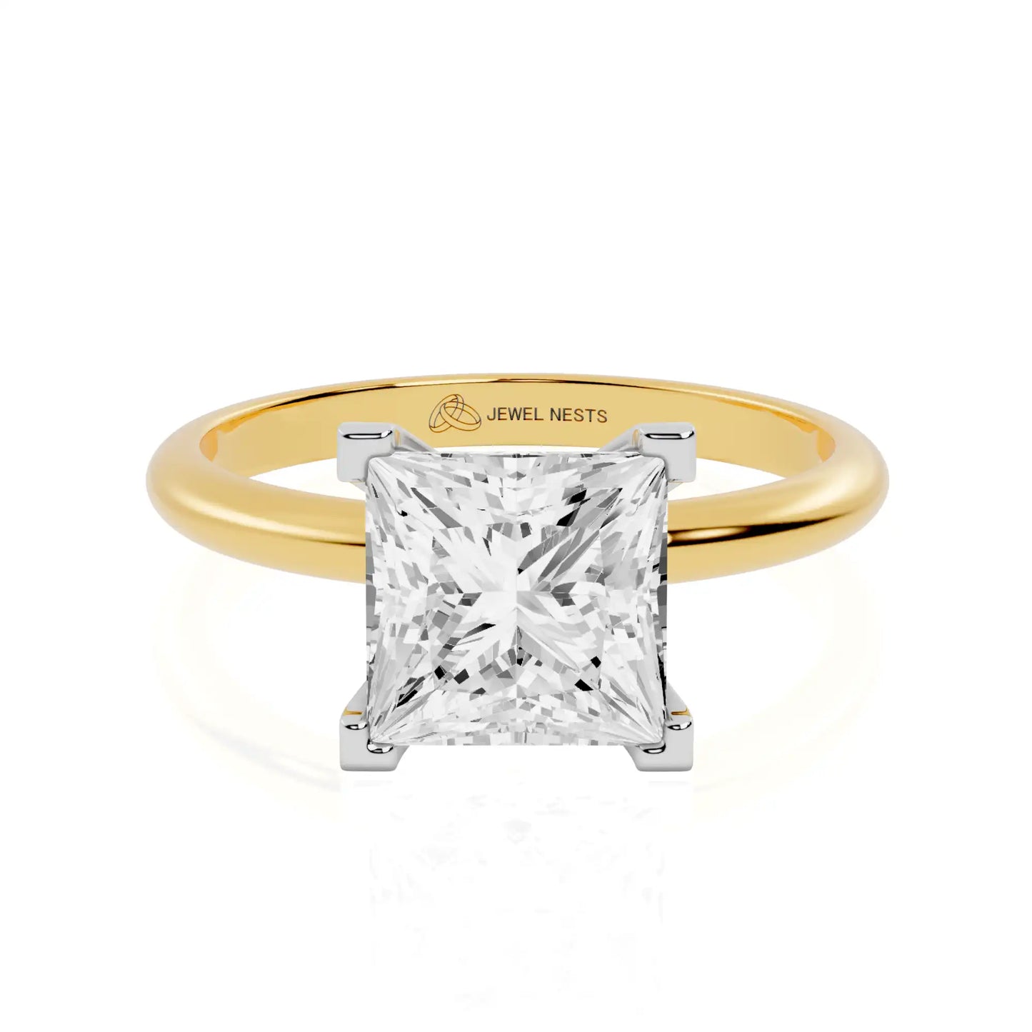 Two-Tone Gold Lab Grown Diamond Solitaire Engagement Ring | Maple Grace