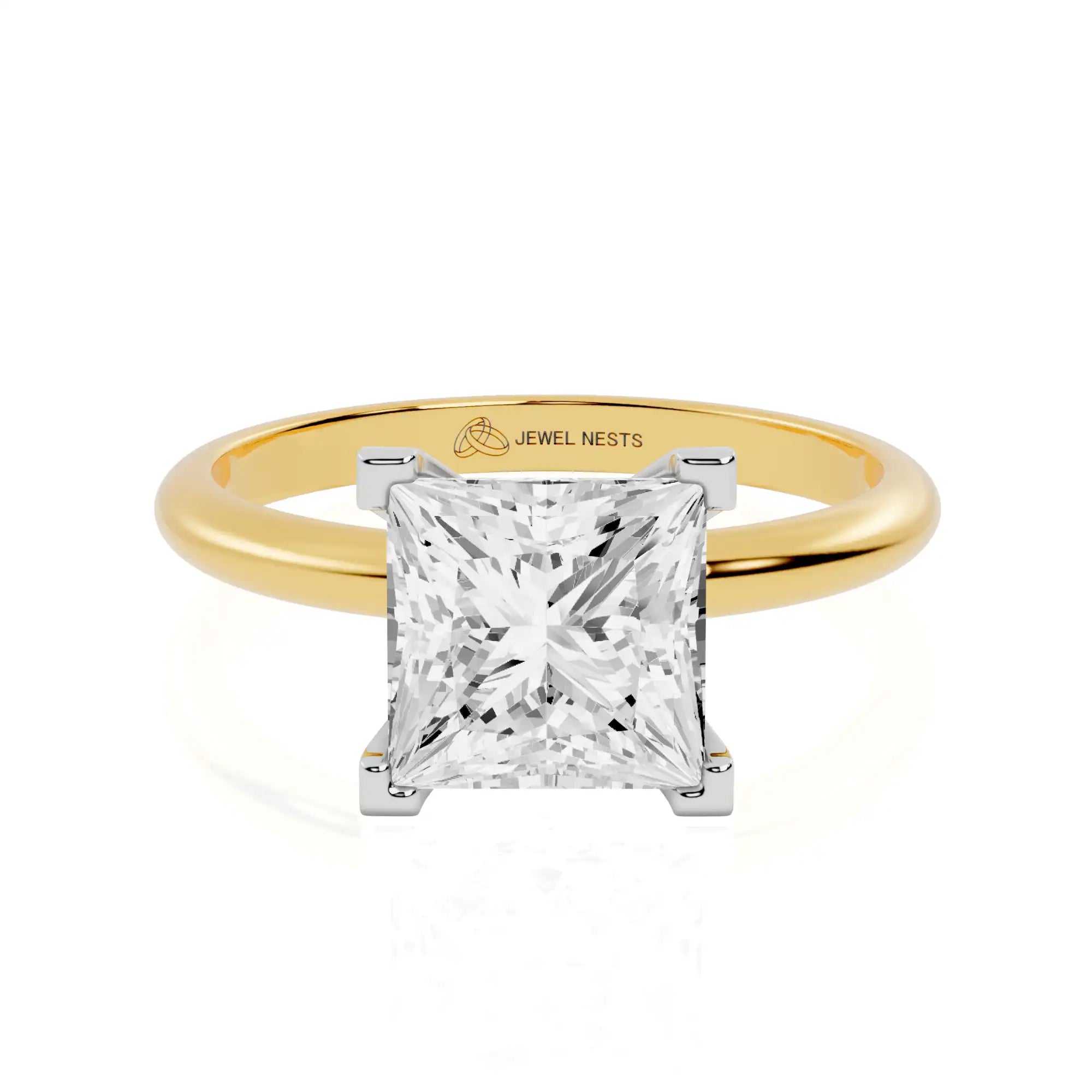 Two-Tone Gold Lab Grown Diamond Solitaire Engagement Ring | Maple Grace