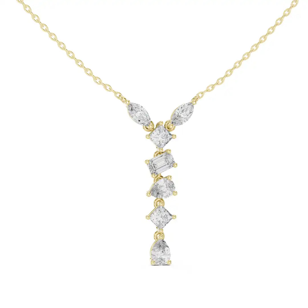 Multi-Shape Diamond Waterfall Necklace | Seraphina