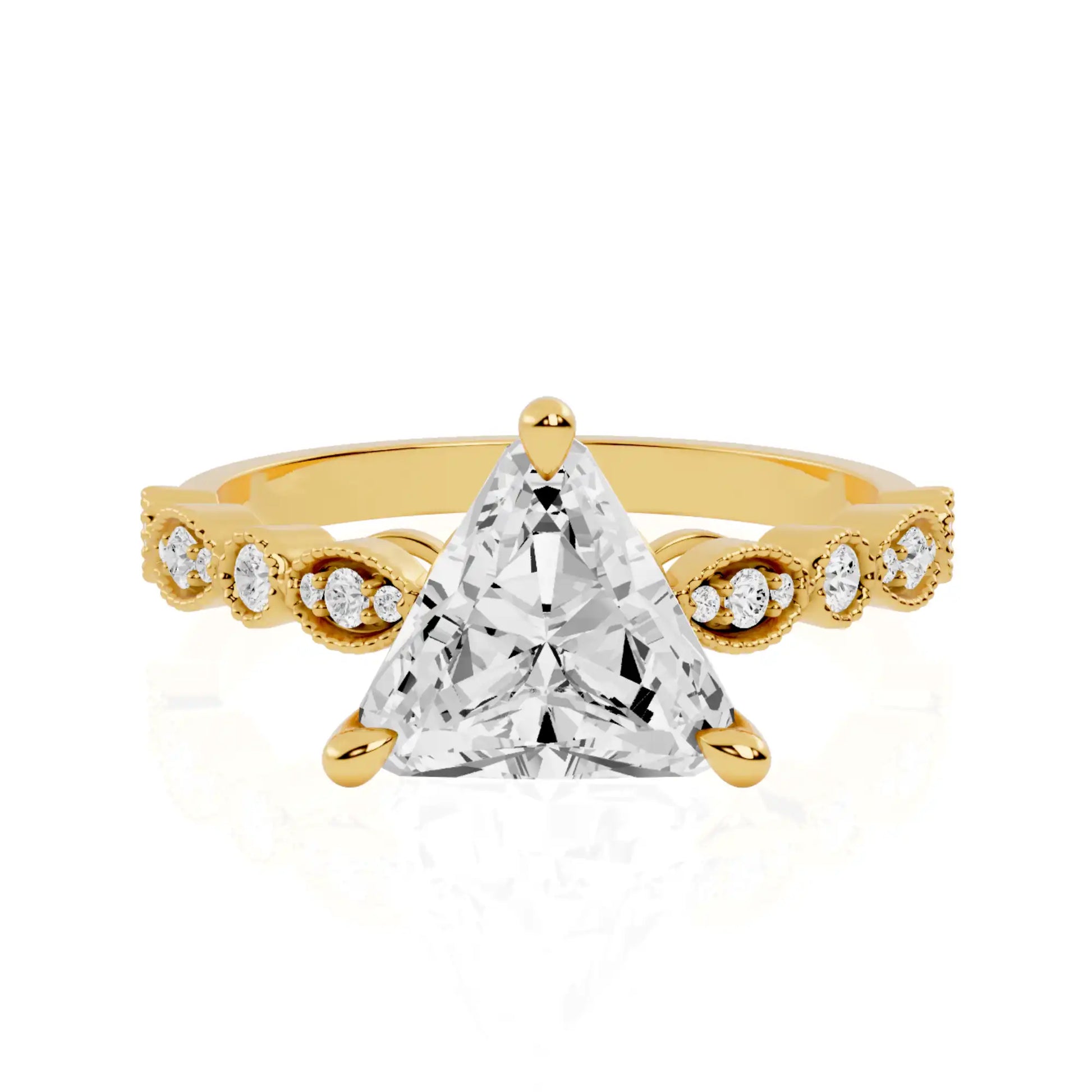 Trilliant Cut Lab Grown Diamond Engagement Ring
