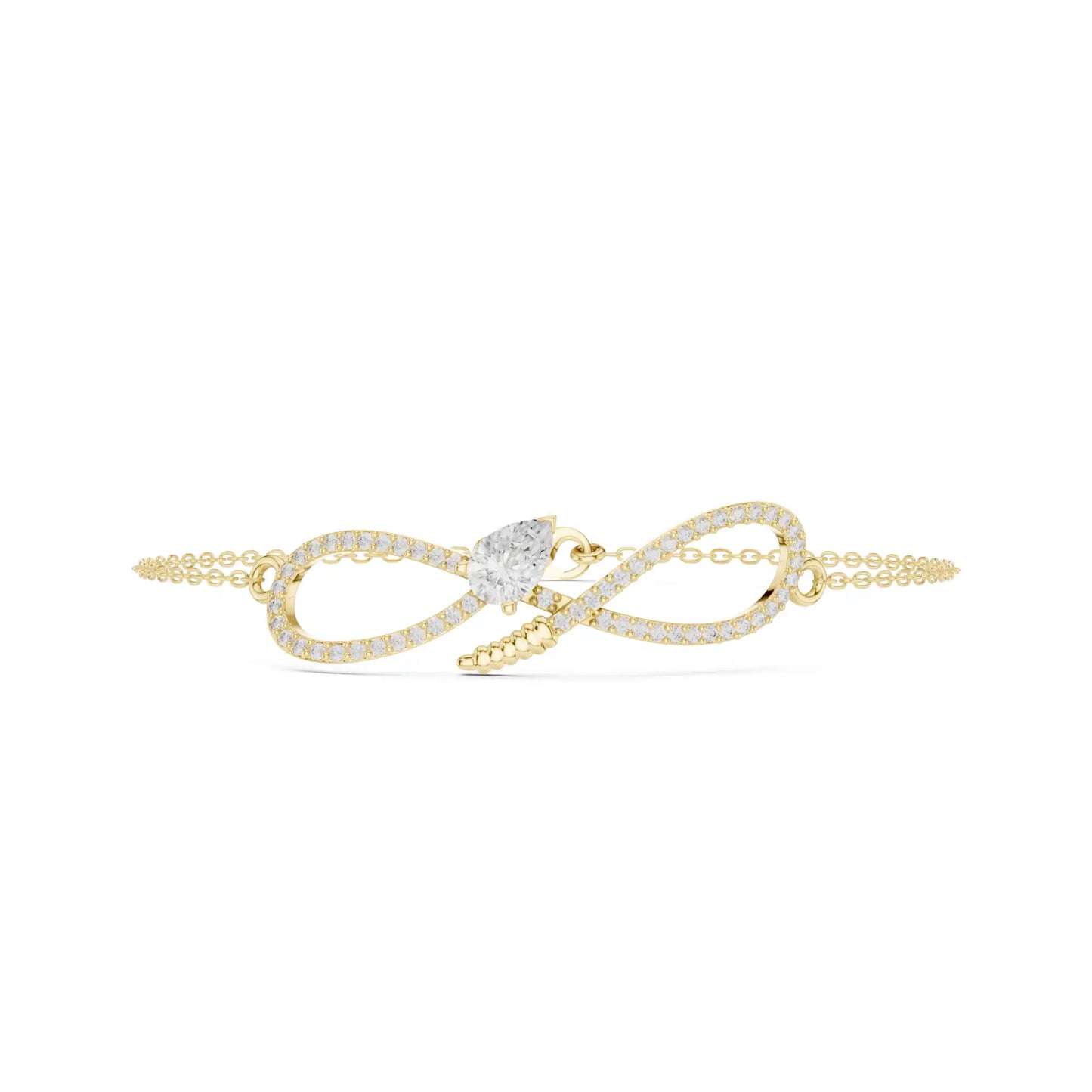 Buy Infinity Pear & Round Diamond Bracelet