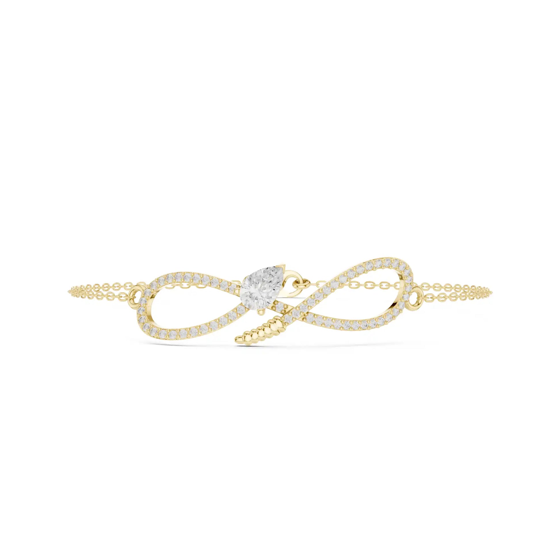 Buy Infinity Pear & Round Diamond Bracelet