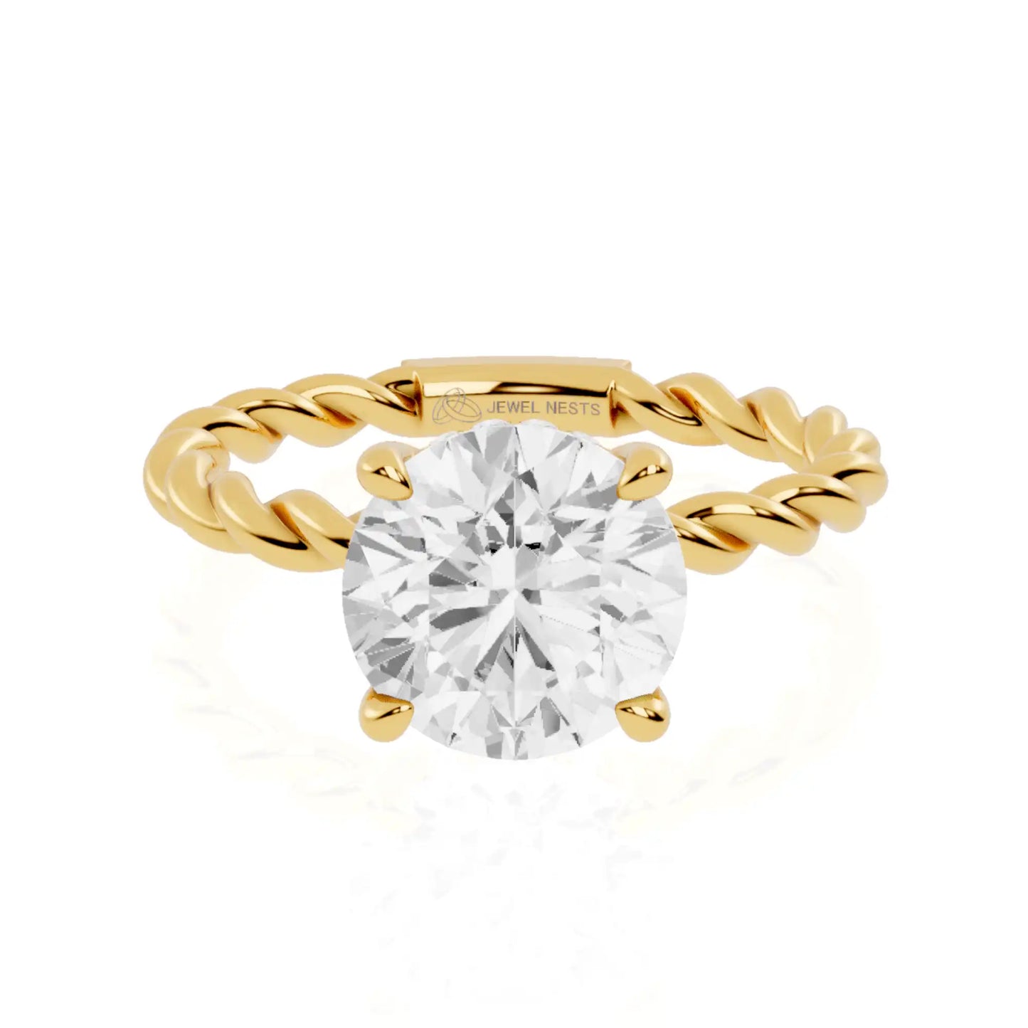 Twisted Rope Band Hidden Halo Engagement Ring | Berlin Mirage