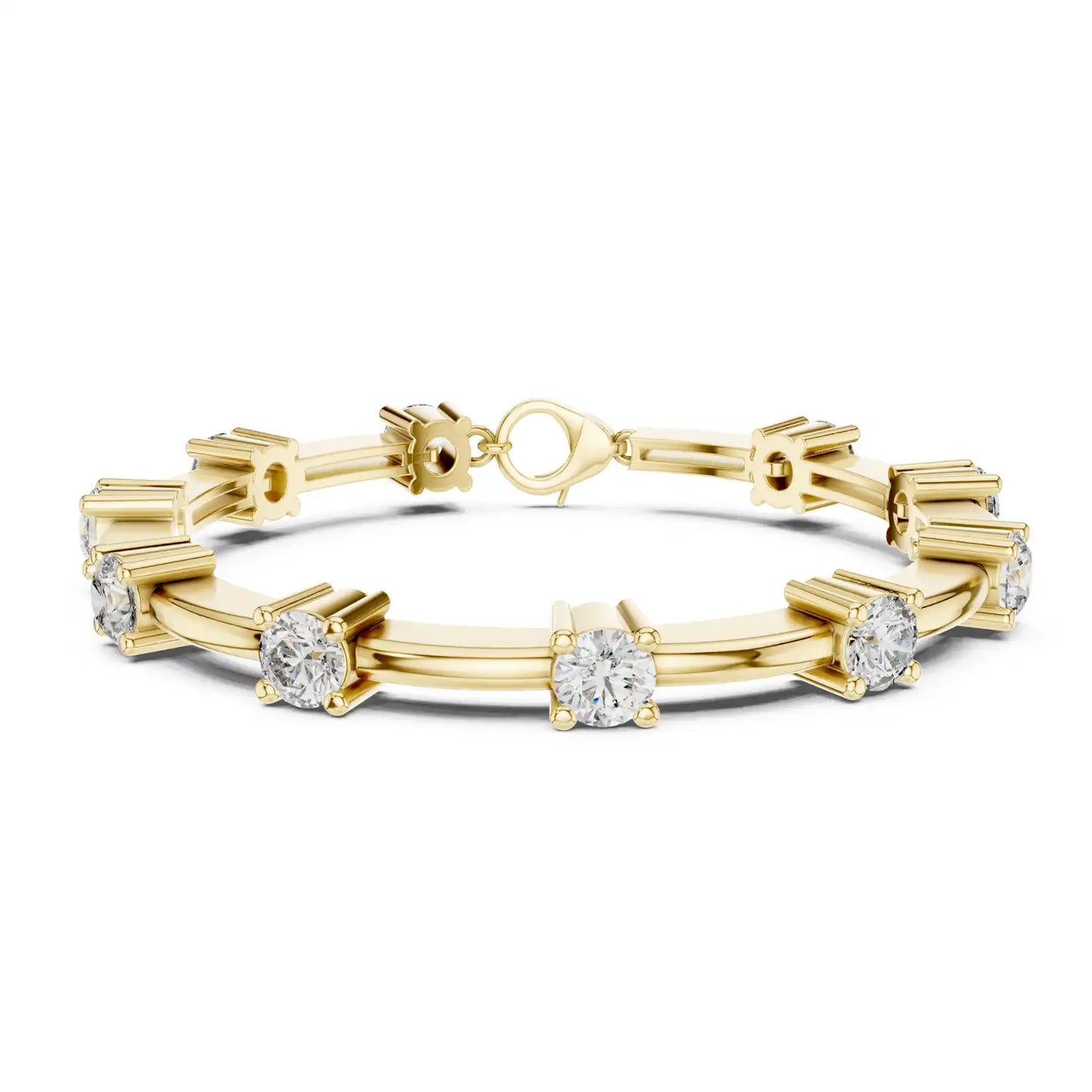 Floating Solitaire Link Bangle | Alma