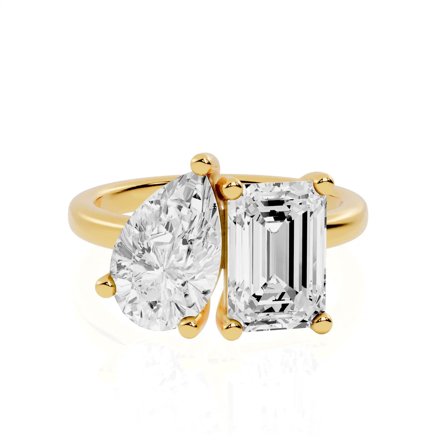 Emerald & Pear Cut Toi et Moi Lab Diamond Ring | Adored Union