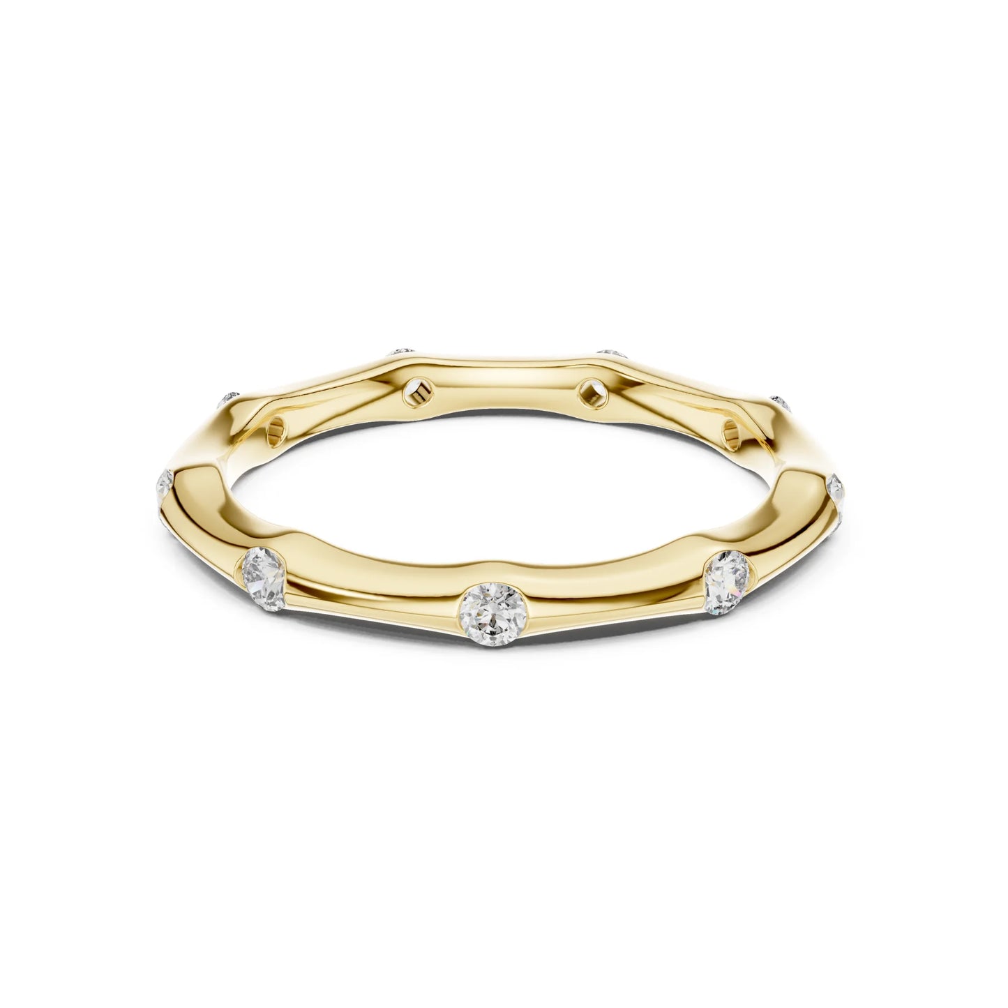 Round Diamond Bamboo Style Band | Iris