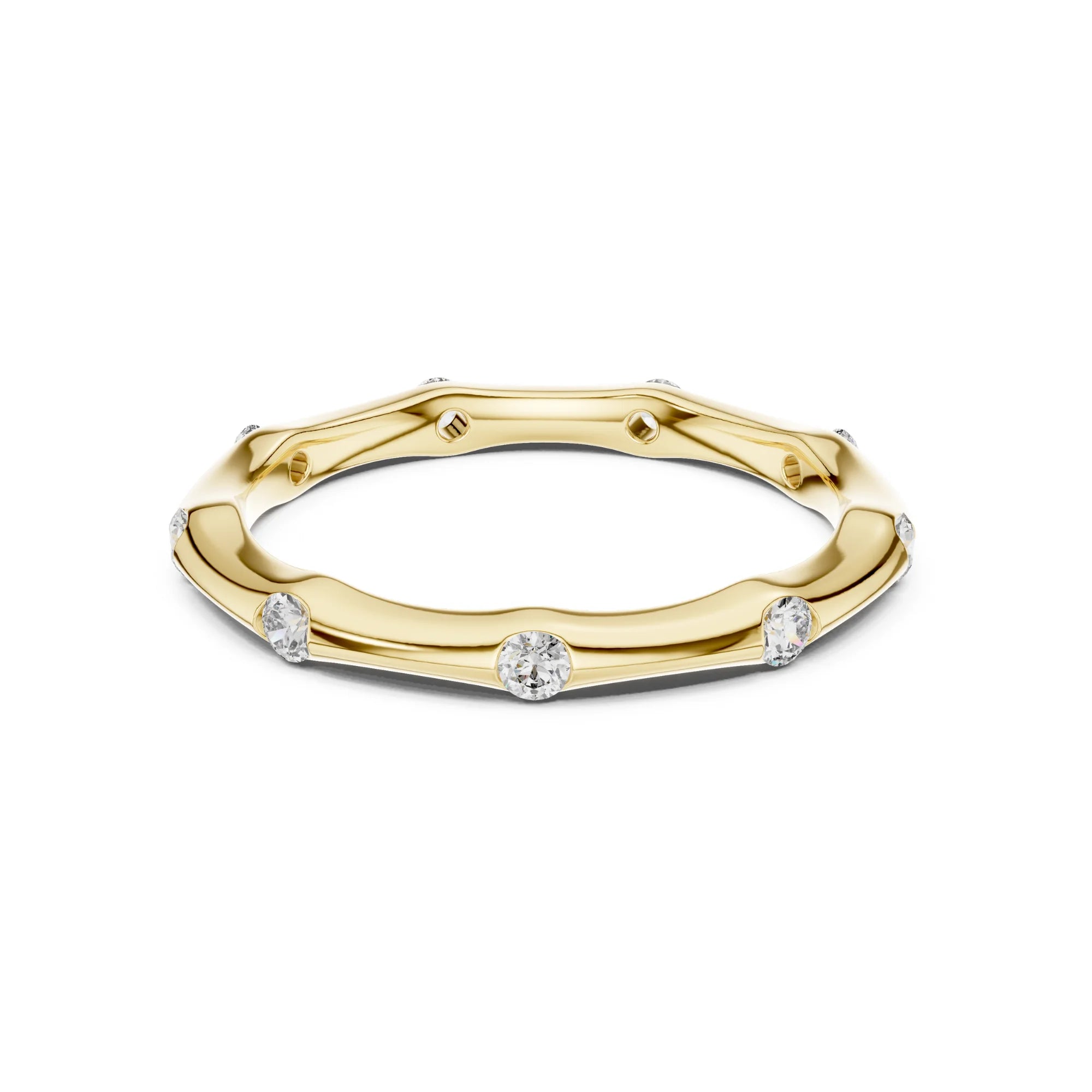 Round Diamond Bamboo Style Band | Iris