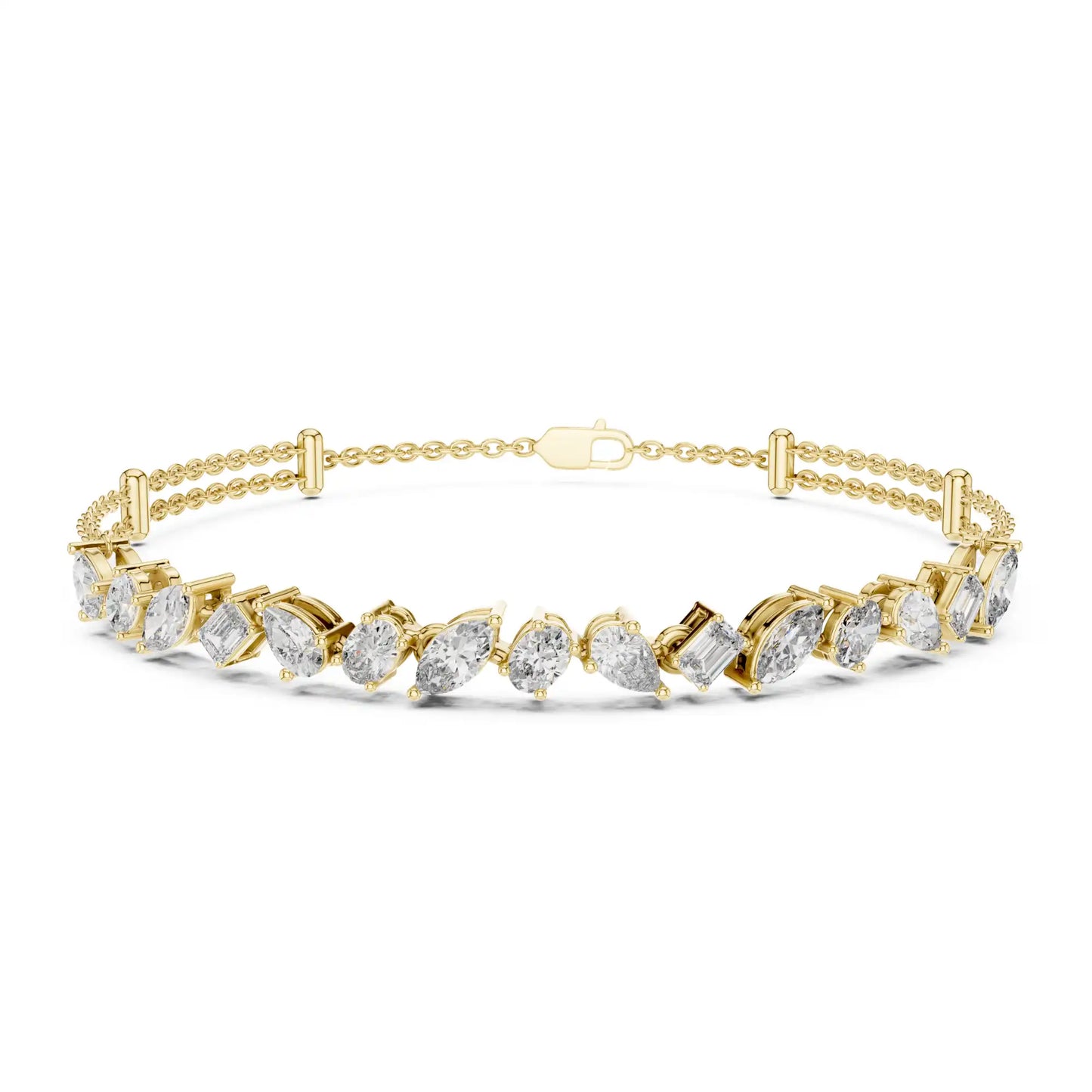 Multi-Shape Mosaic Double Chain Bracelet | Brisa