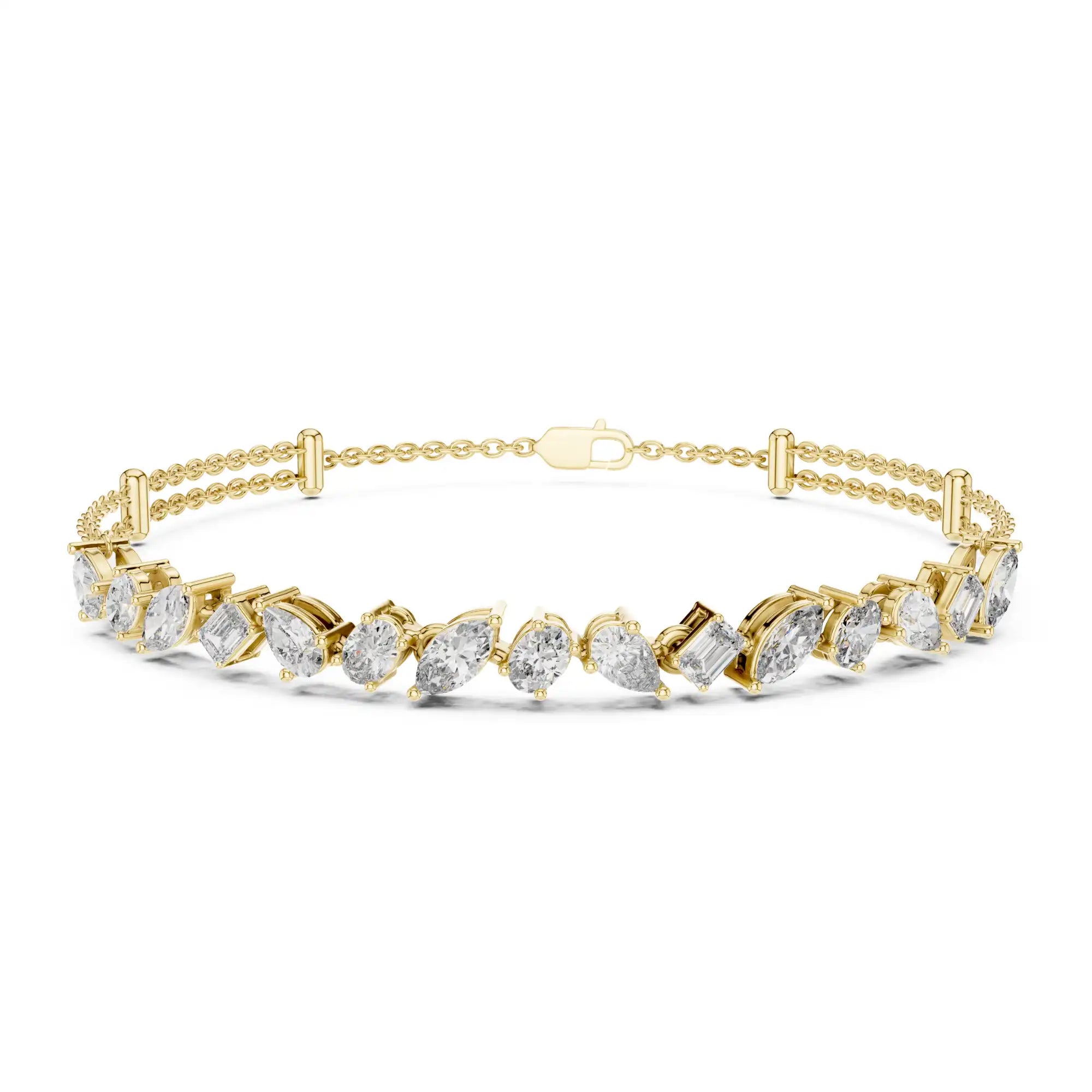 Multi-Shape Mosaic Double Chain Bracelet | Brisa