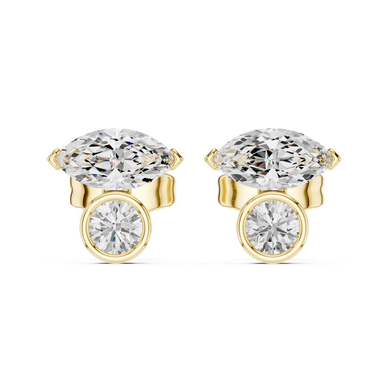 Marquise & Round Lab Grown Diamond Earrings