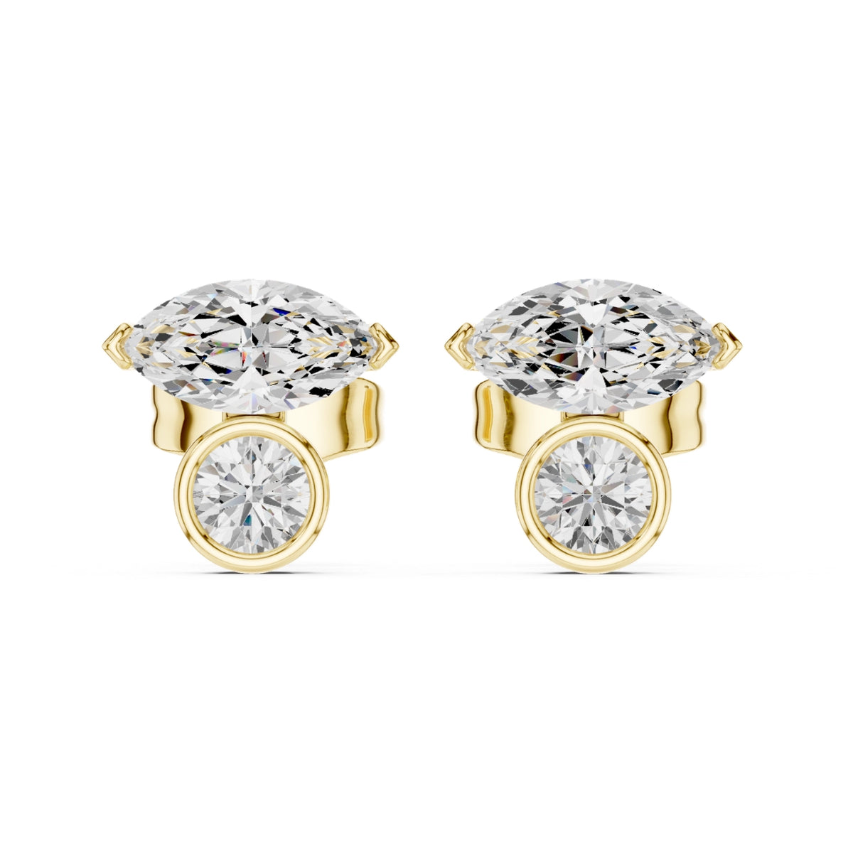 Marquise & Round Lab Grown Diamond Earrings