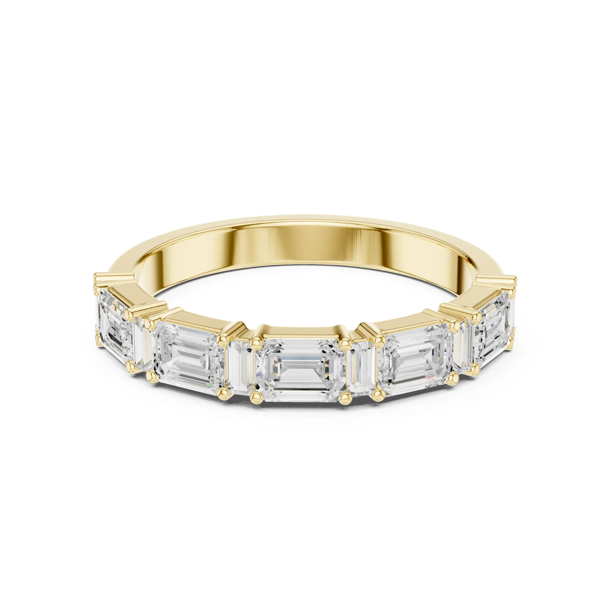 Baguette & Emerald Diamond Engagement Ring