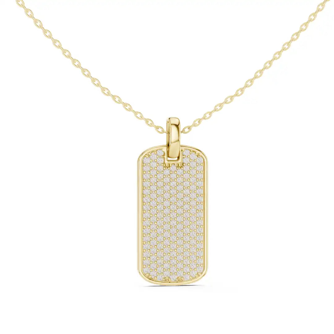 Diamond Dog Tag Necklace For Women