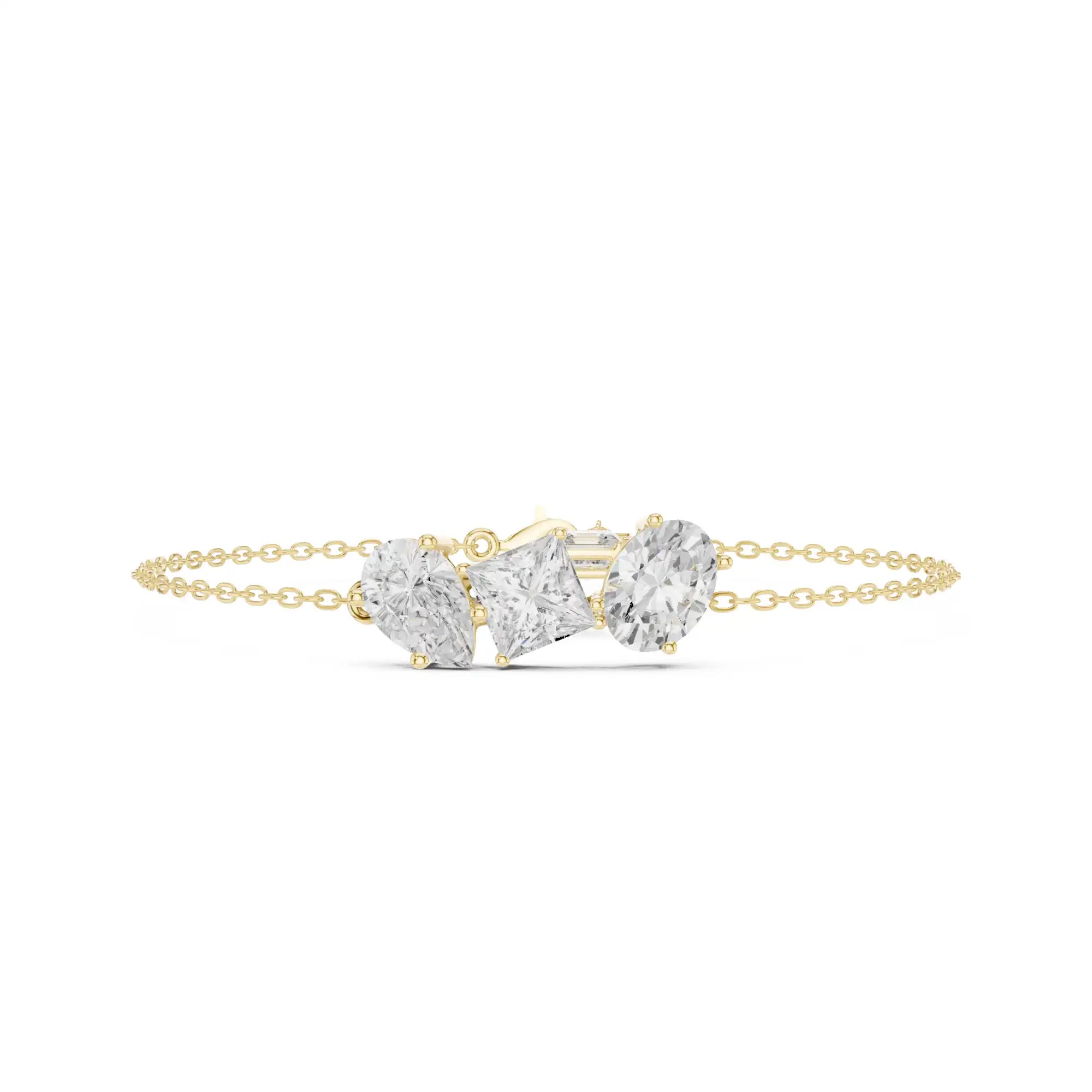 Multi Shape Diamond Bracelet For Women 