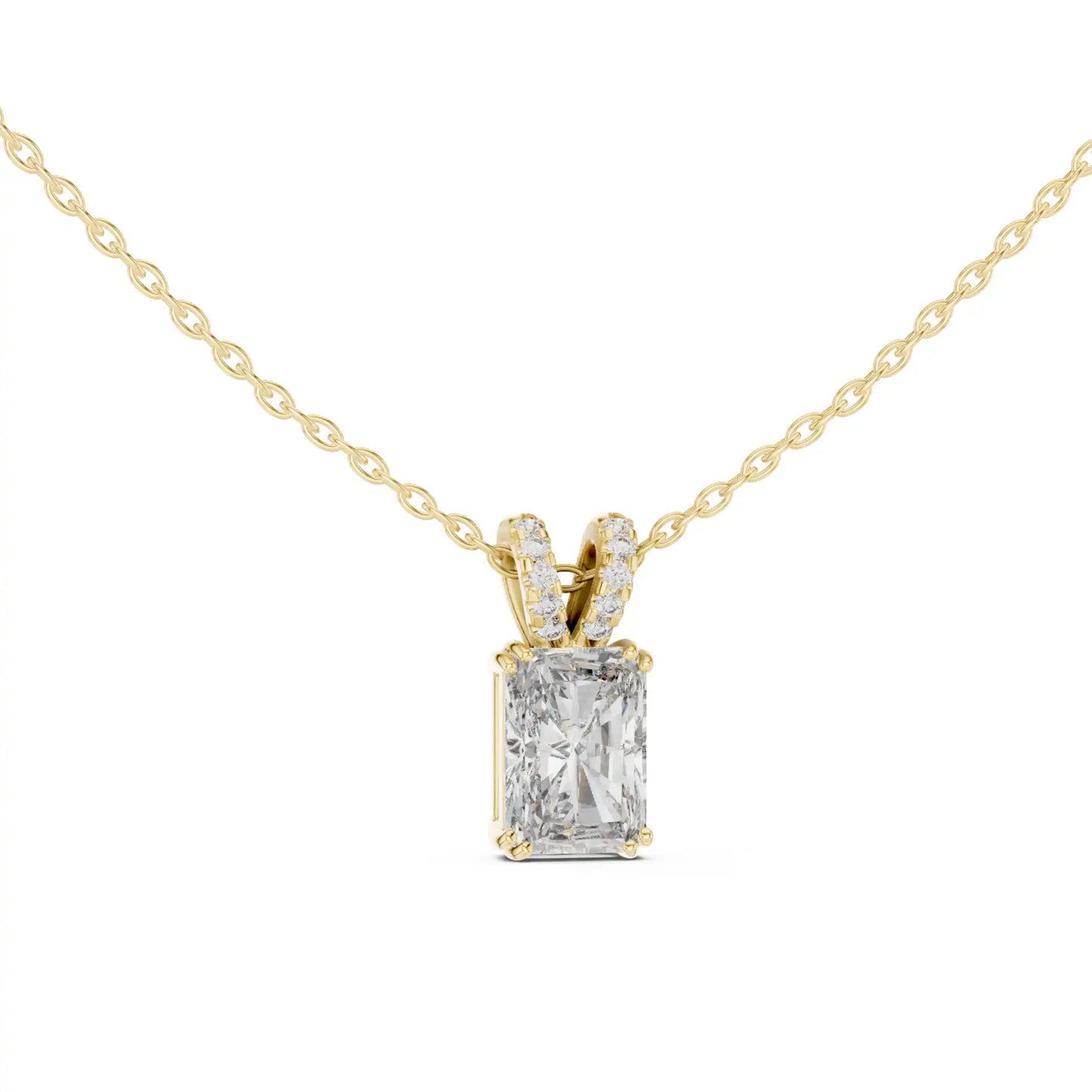 Radiant Cut Lab Grown Diamond Solitaire Necklace