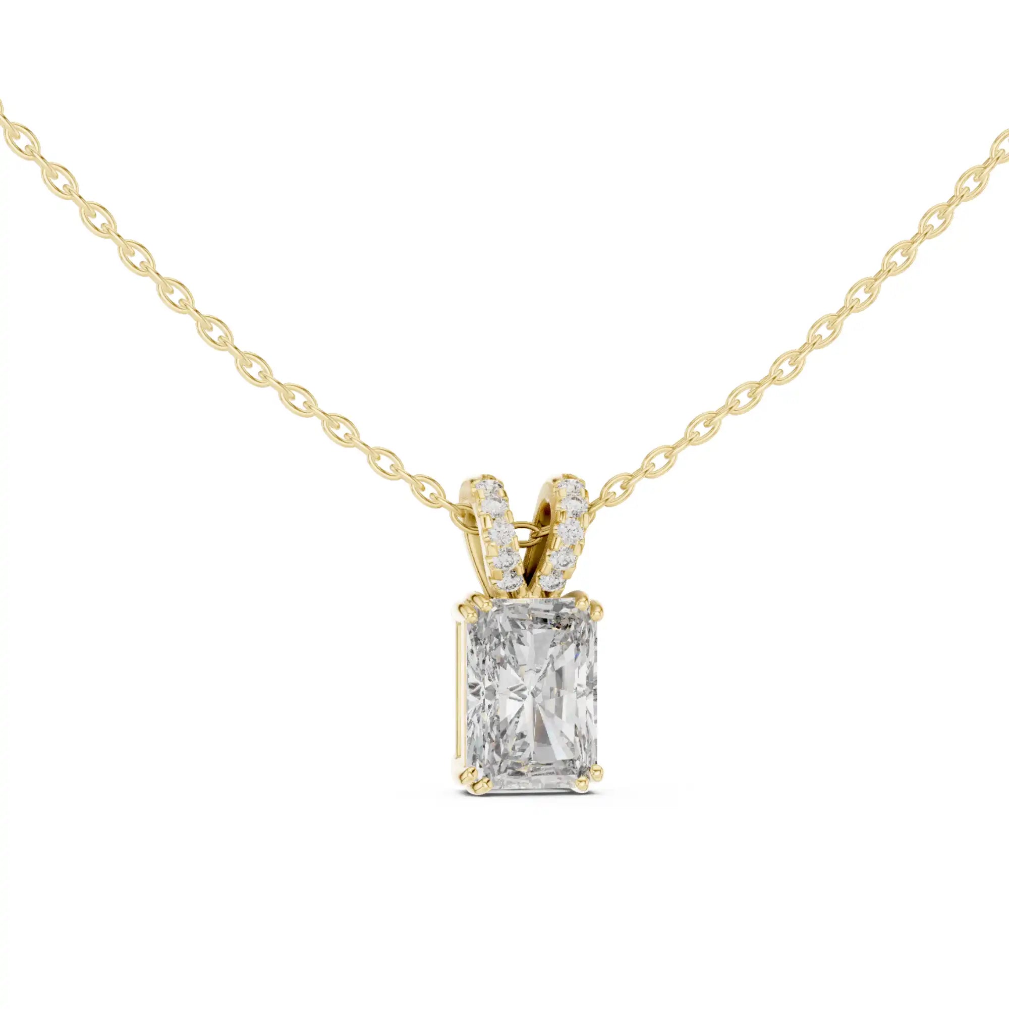Radiant Cut Lab Grown Diamond Solitaire Necklace