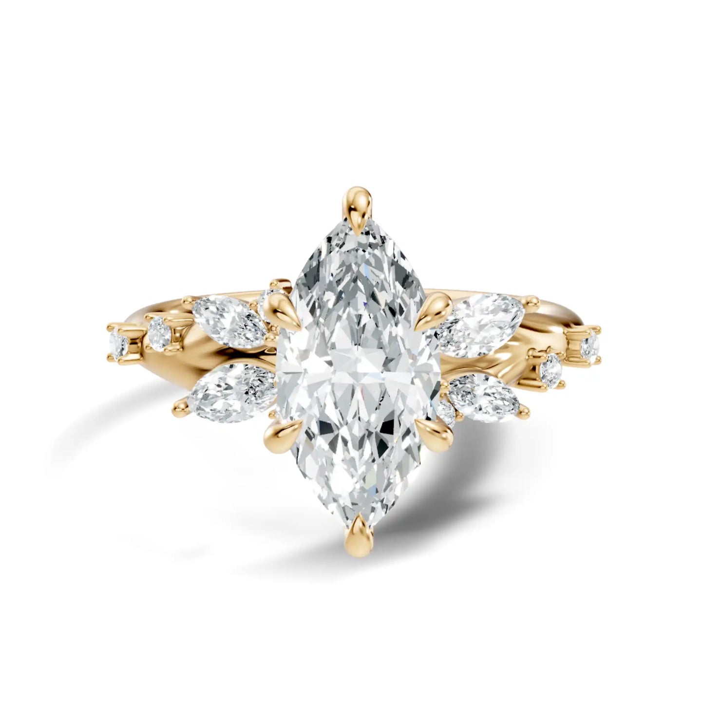 Nature Inspired Marquise Lab Diamond Ring | Hudson Birch