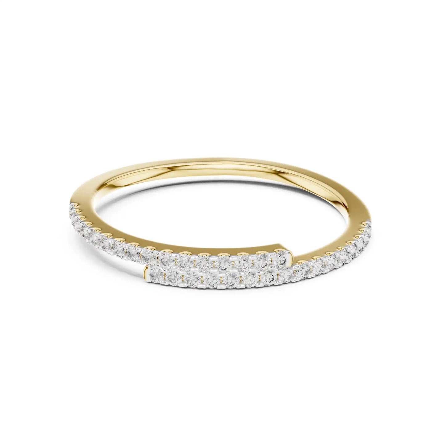 Lab Grown Diamond Wedding Band - Pavé Bypass Design | Noa