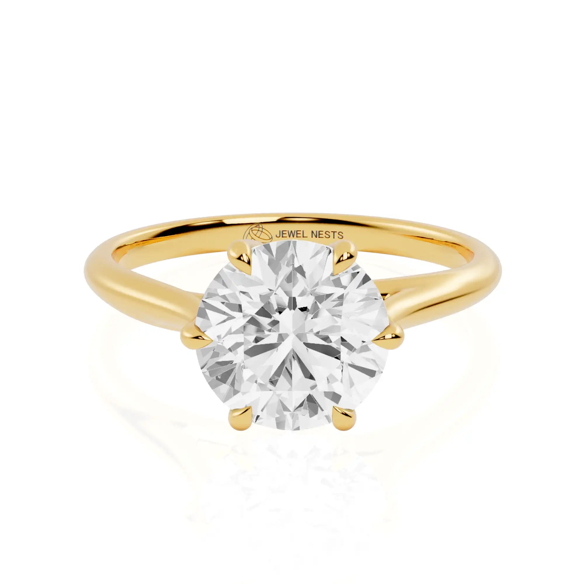 Cathedral Lab Grown Diamond Solitaire Engagement Ring | Golden Six