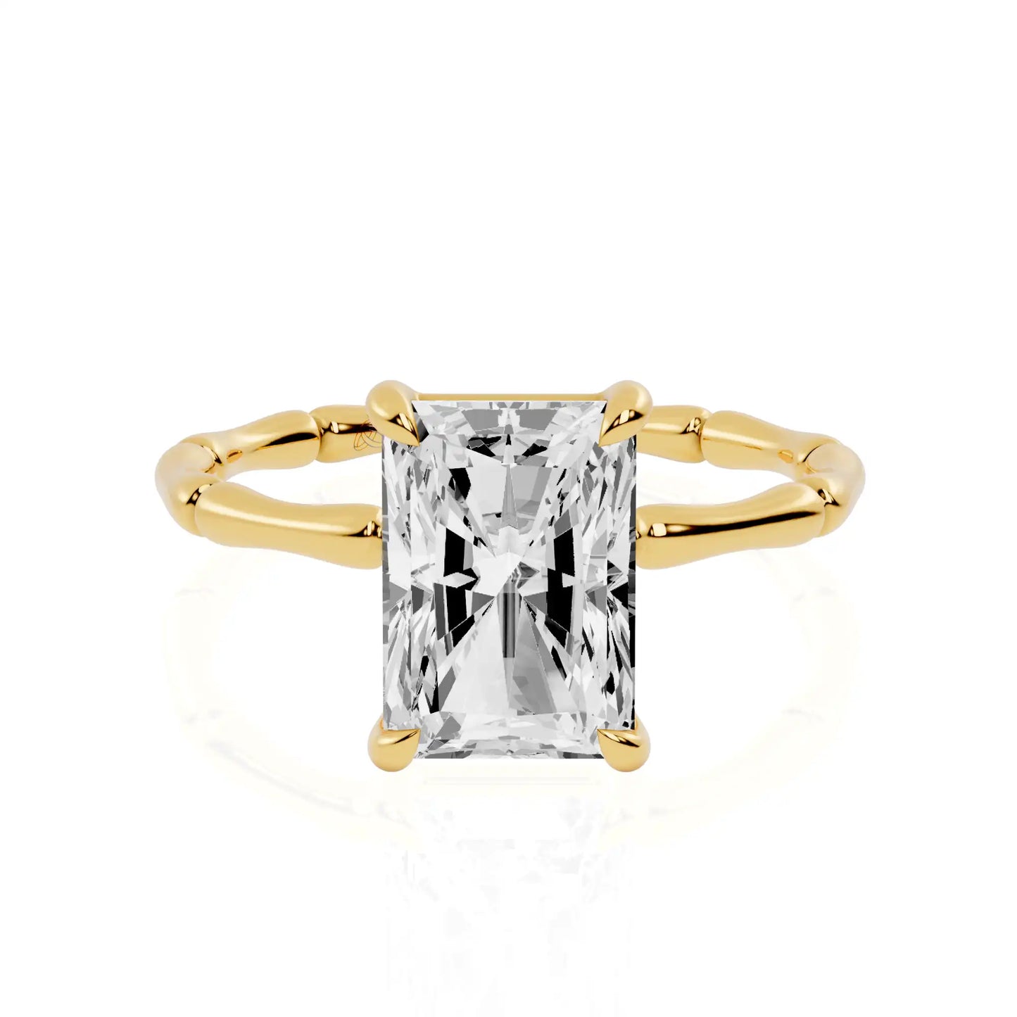 Bamboo Band Lab Grown Diamond Solitaire Engagement Ring | Urban Pearl