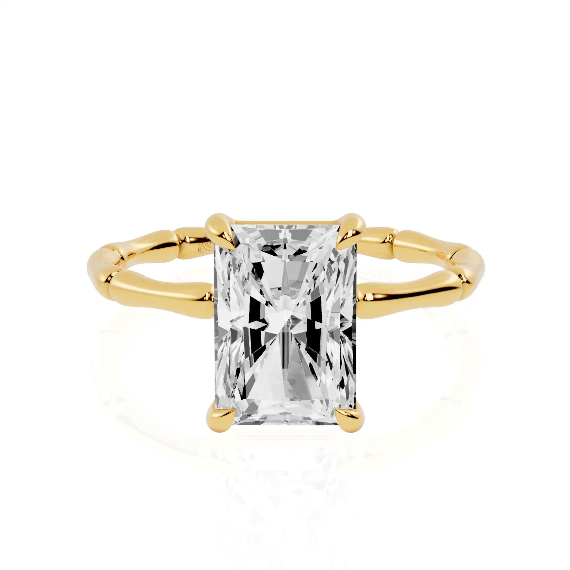 Bamboo Band Lab Grown Diamond Solitaire Engagement Ring | Urban Pearl