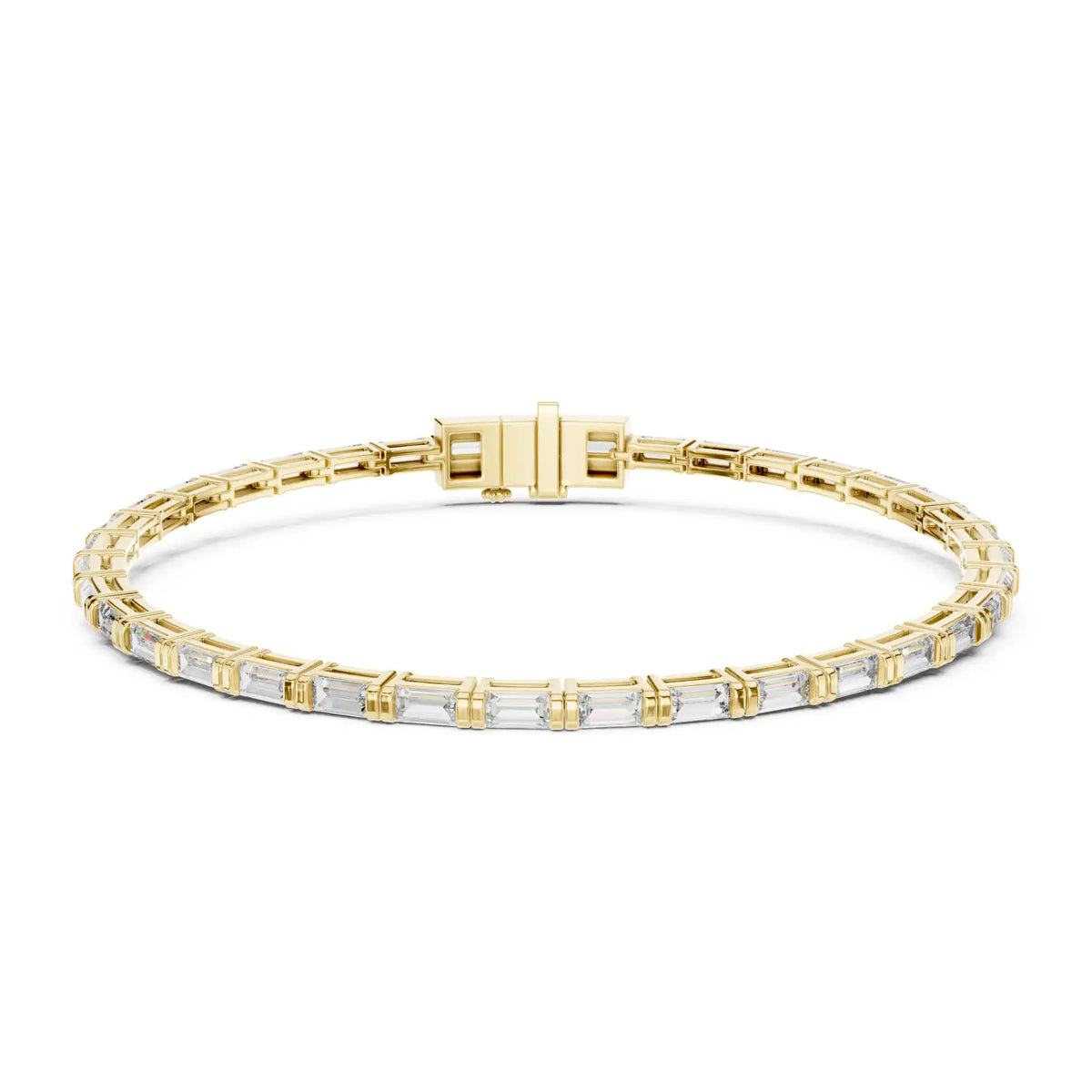Baguette Cut Lab Diamond Tennis Bracelet For Women